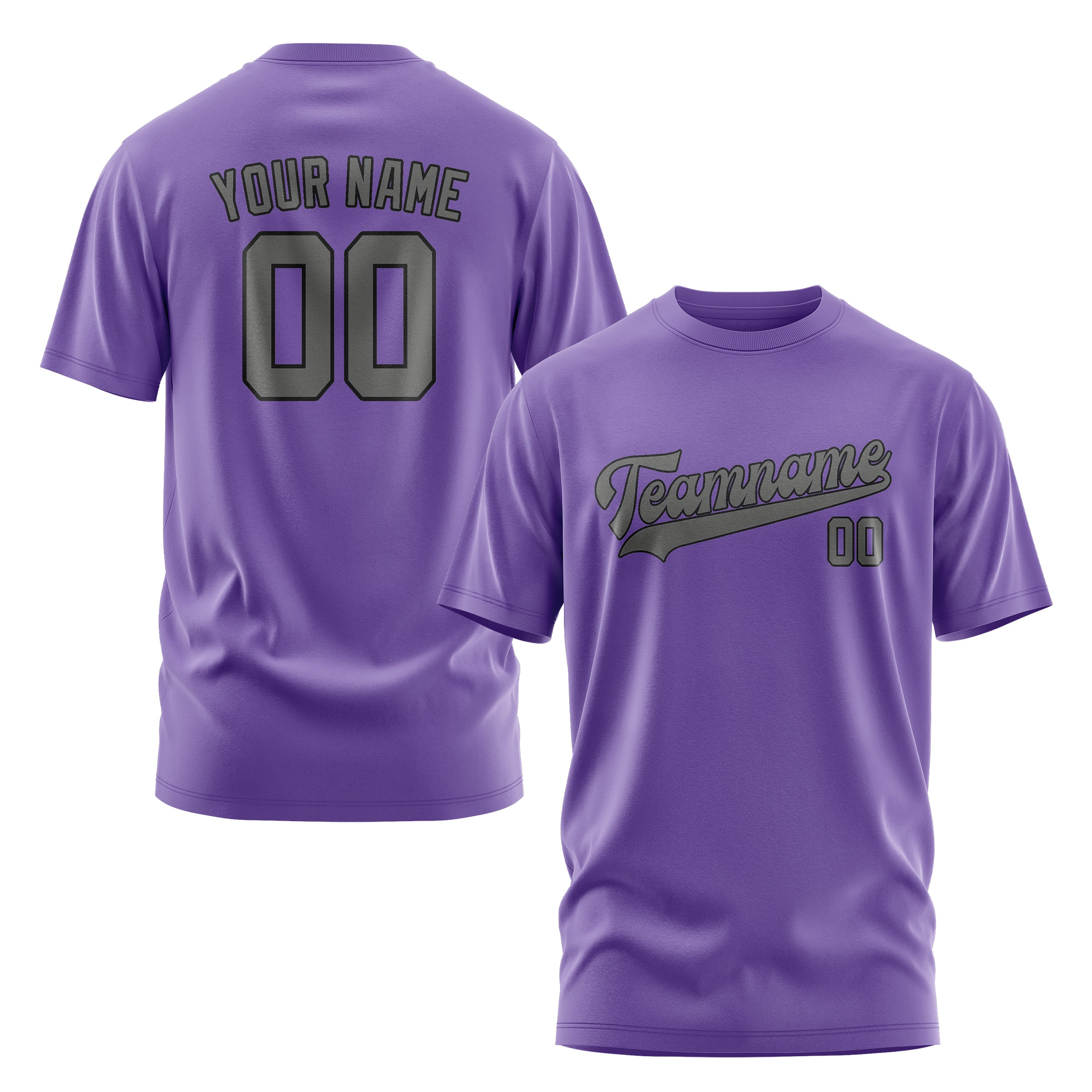 Custom Light Purple Dark Grey T-Shirt