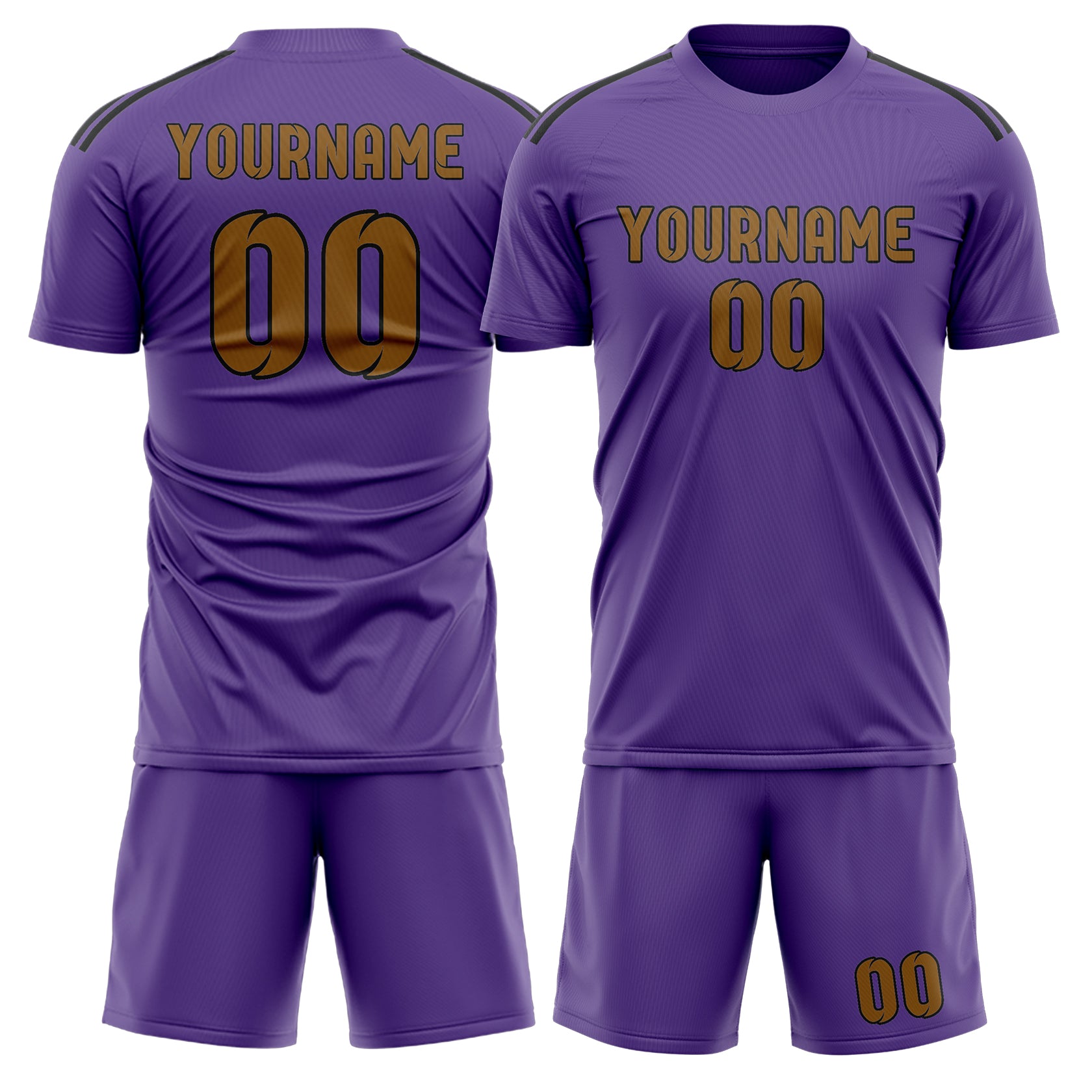 Custom Light Purple Khaki Soccer Set