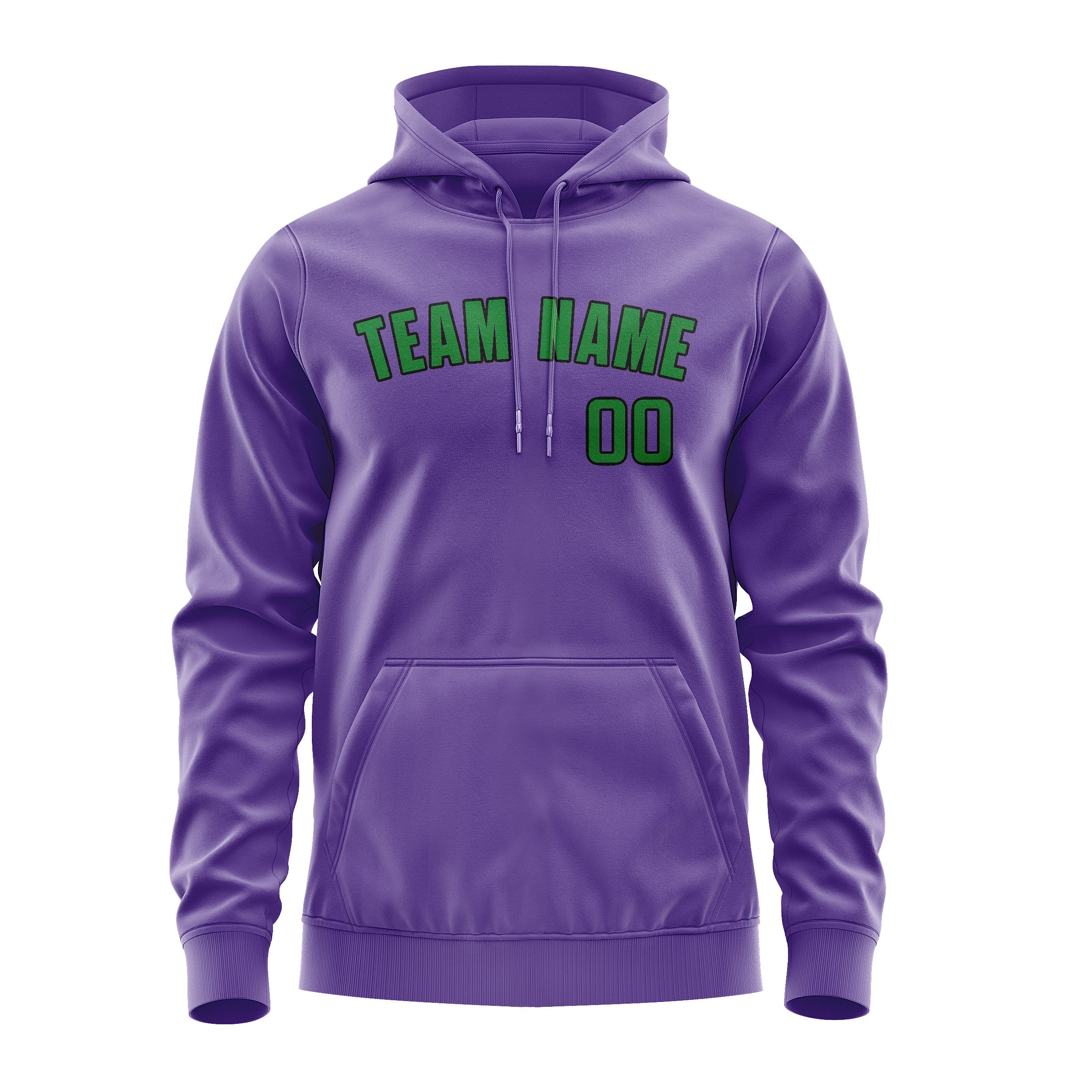 Custom Light Purple Emerald Green Hoodie