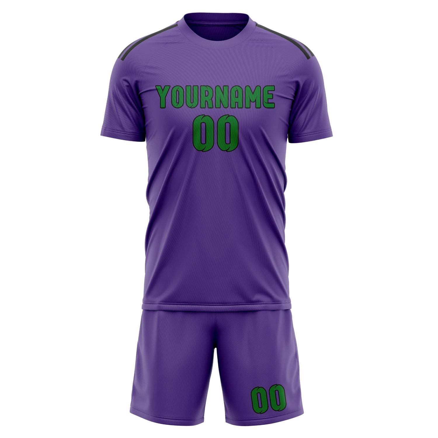 Custom Light Purple Emerald Green Soccer Set
