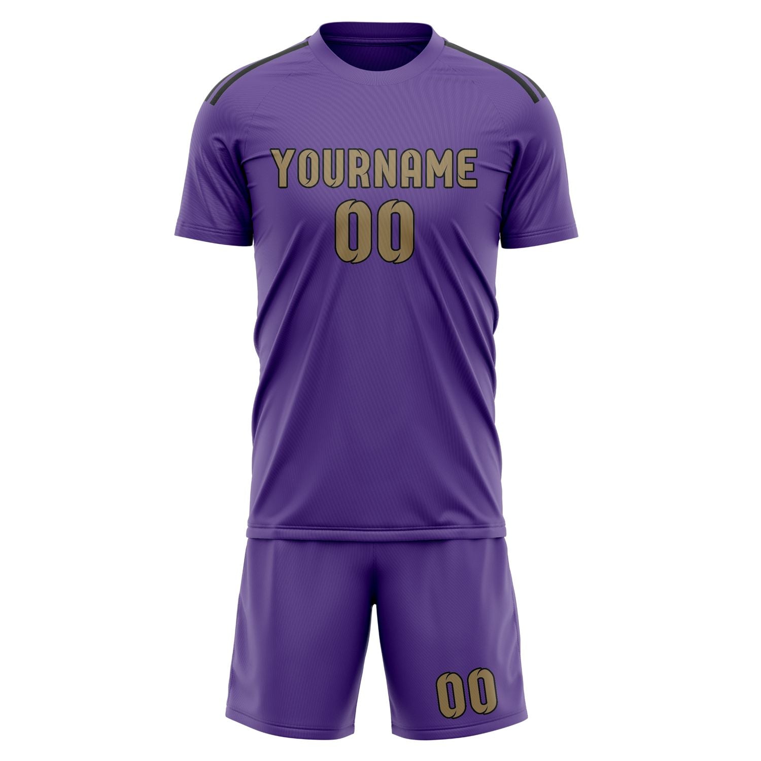 Custom Light Purple Light Khaki Soccer Set