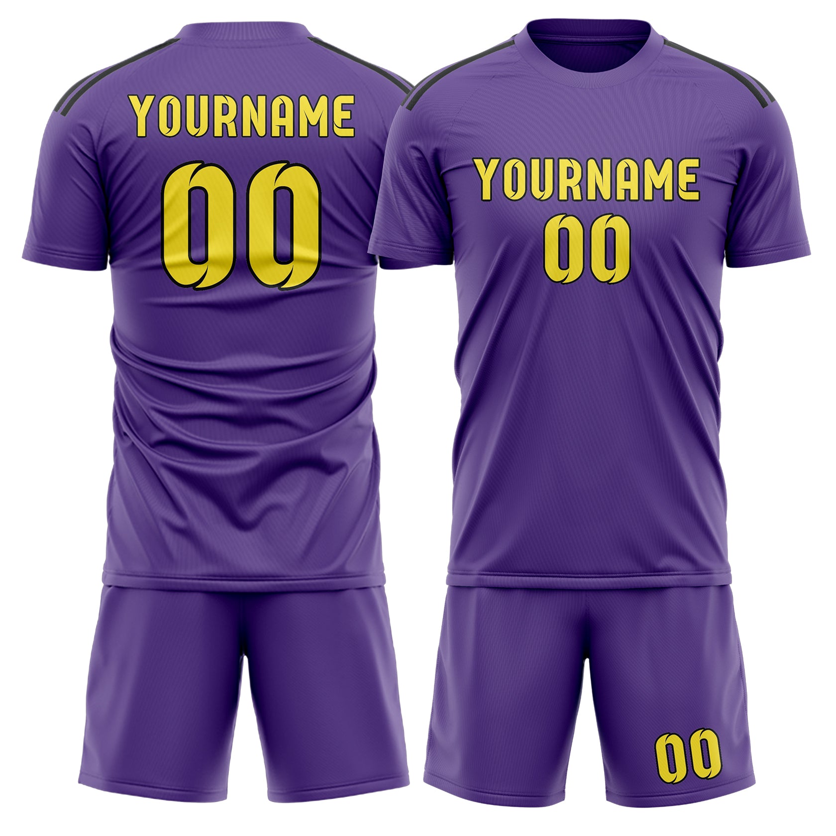 Custom Light Purple Light Yellow Soccer Set