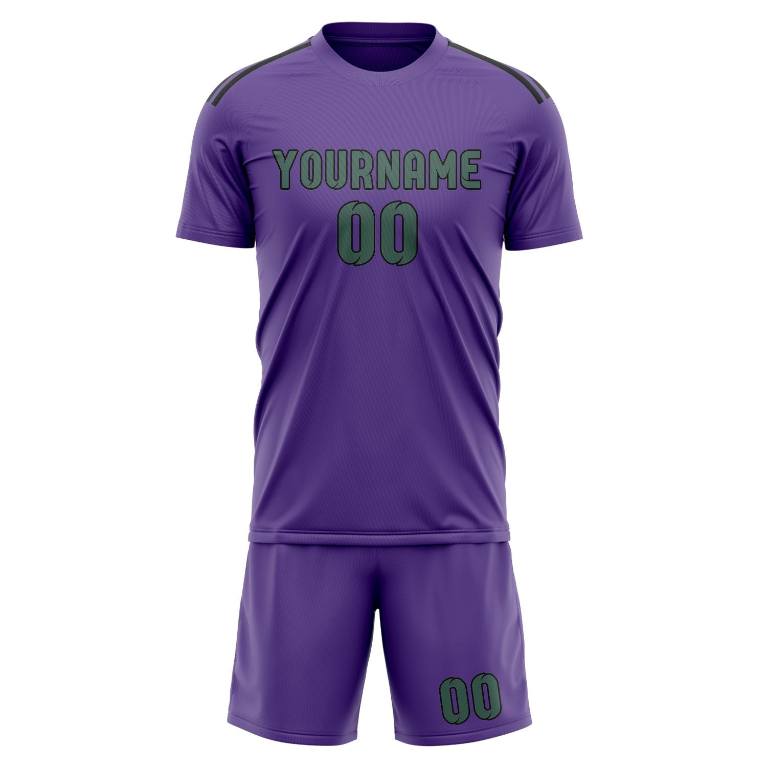 Custom Light Purple Blue Green Soccer Set