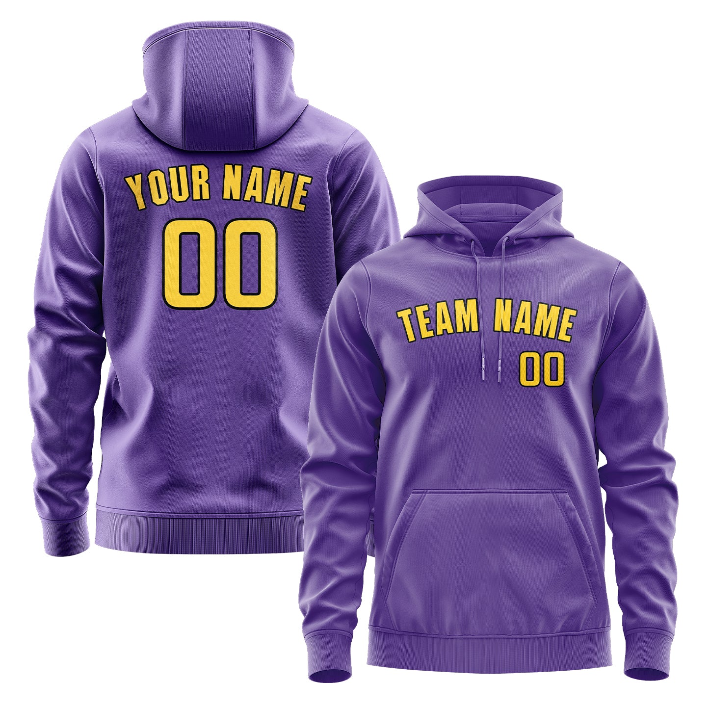 Custom Light Purple Gold Hoodie