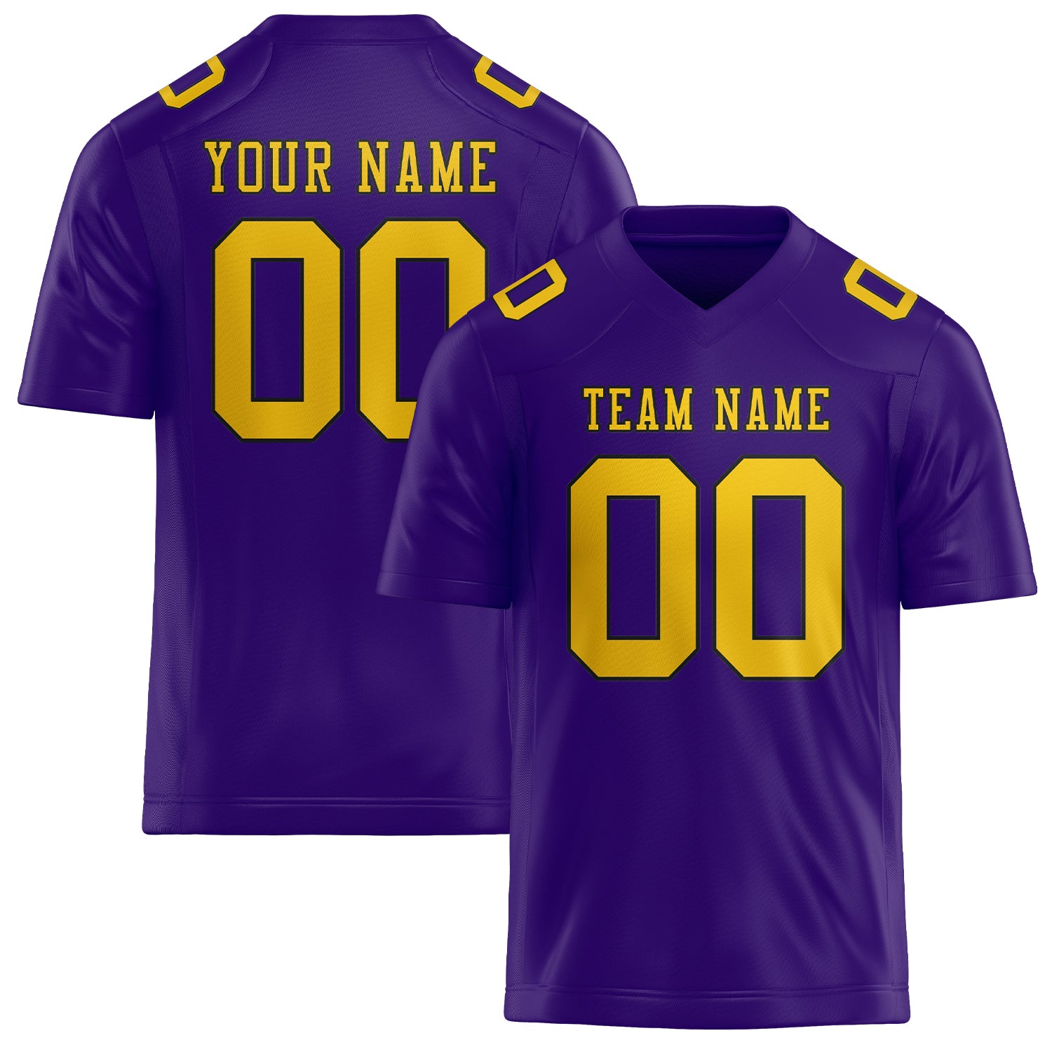 Custom Light Purple Gold Football Jersey