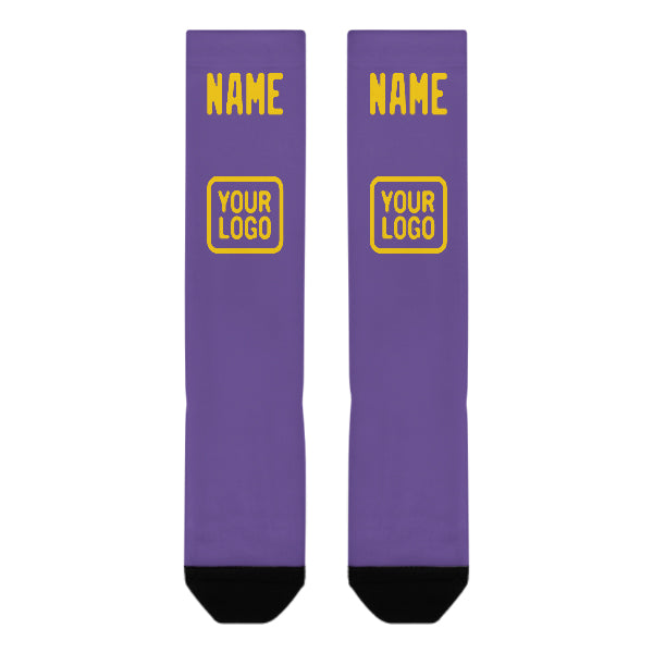Custom Light Purple Gold Knee-High Sock