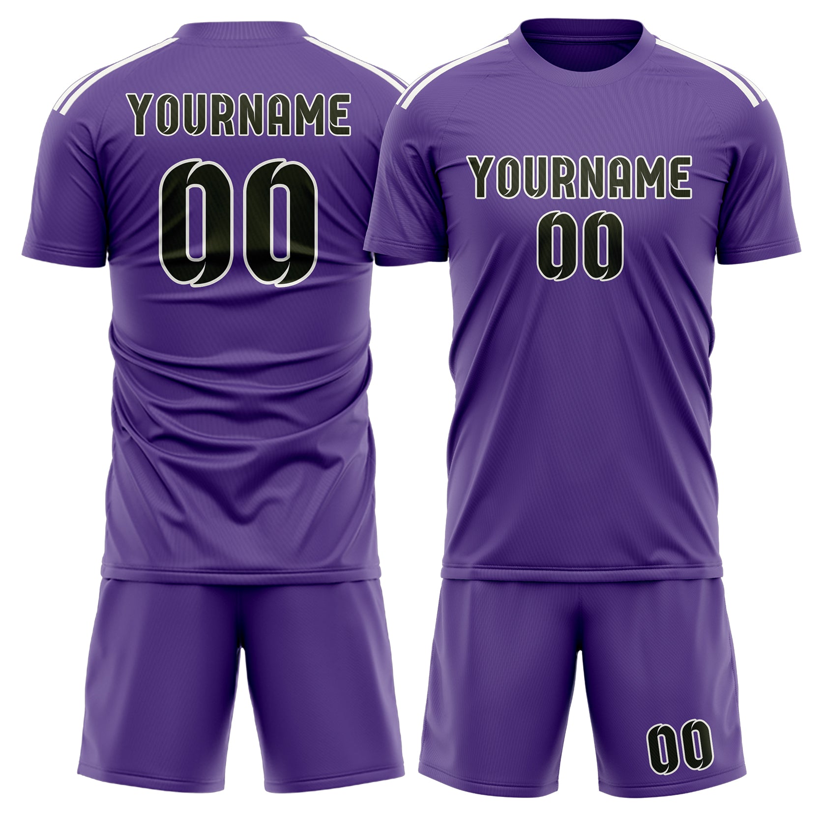 Custom Light Purple Olive Soccer Set