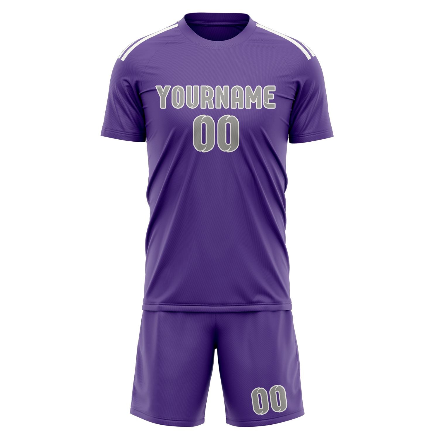 Custom Light Purple Gray Soccer Set