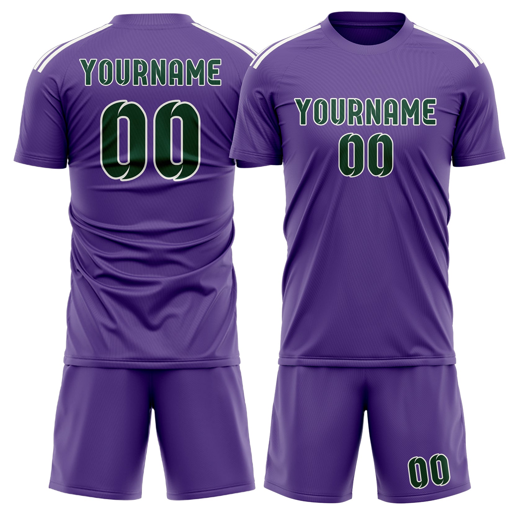 Custom Light Purple Green Soccer Set