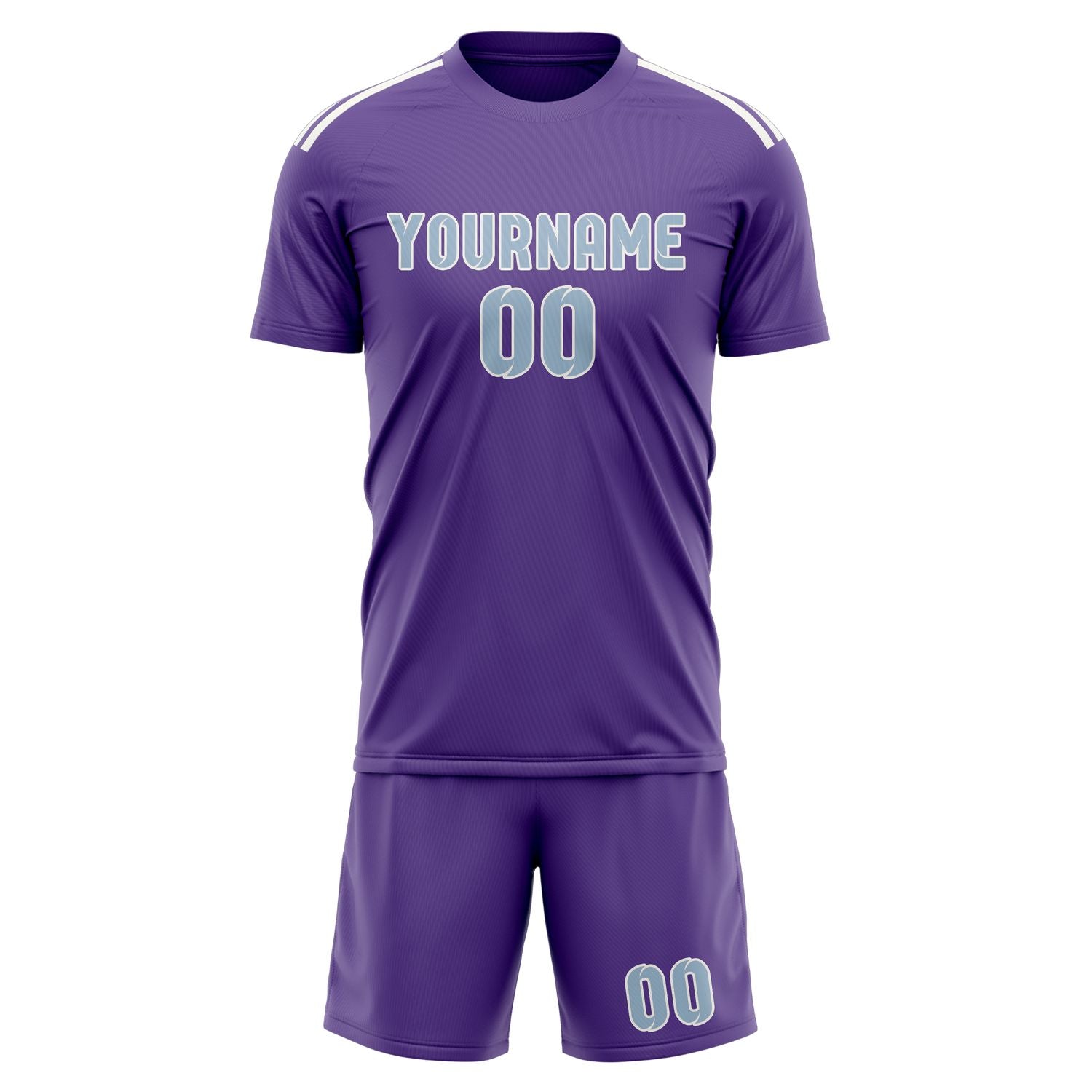 Custom Light Purple Light Blue Soccer Set