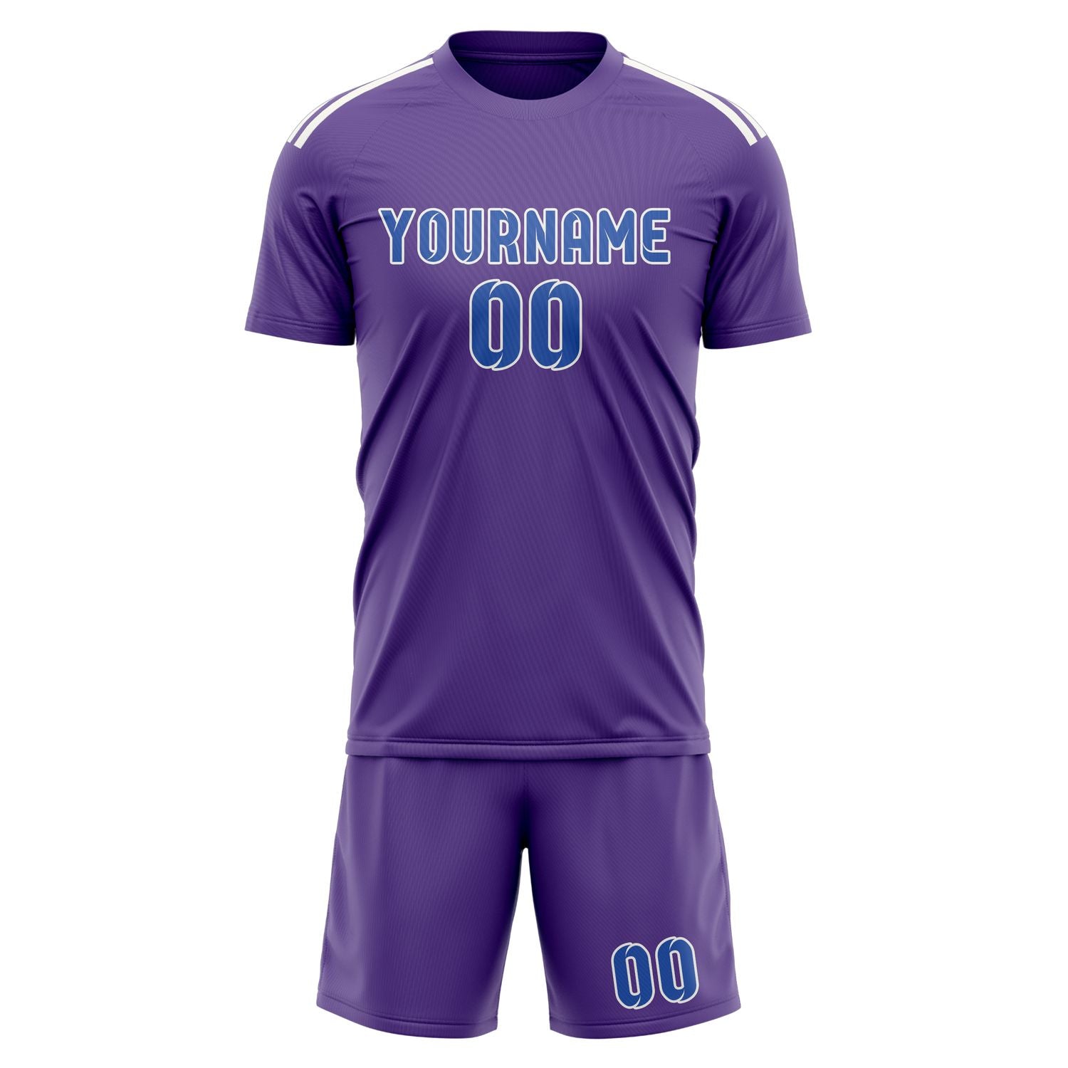 Custom Light Purple Sky Blue Soccer Set