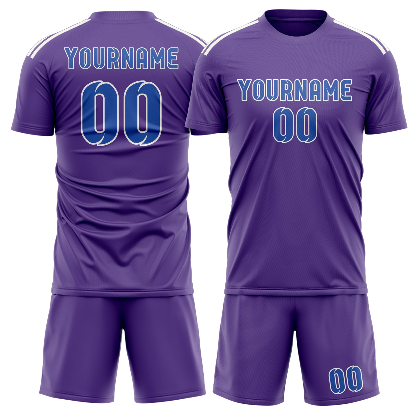 Custom Light Purple Sky Blue Soccer Set