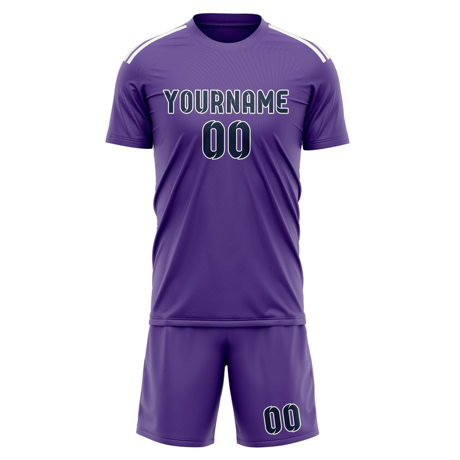 Custom Light Purple Blue Soccer Set