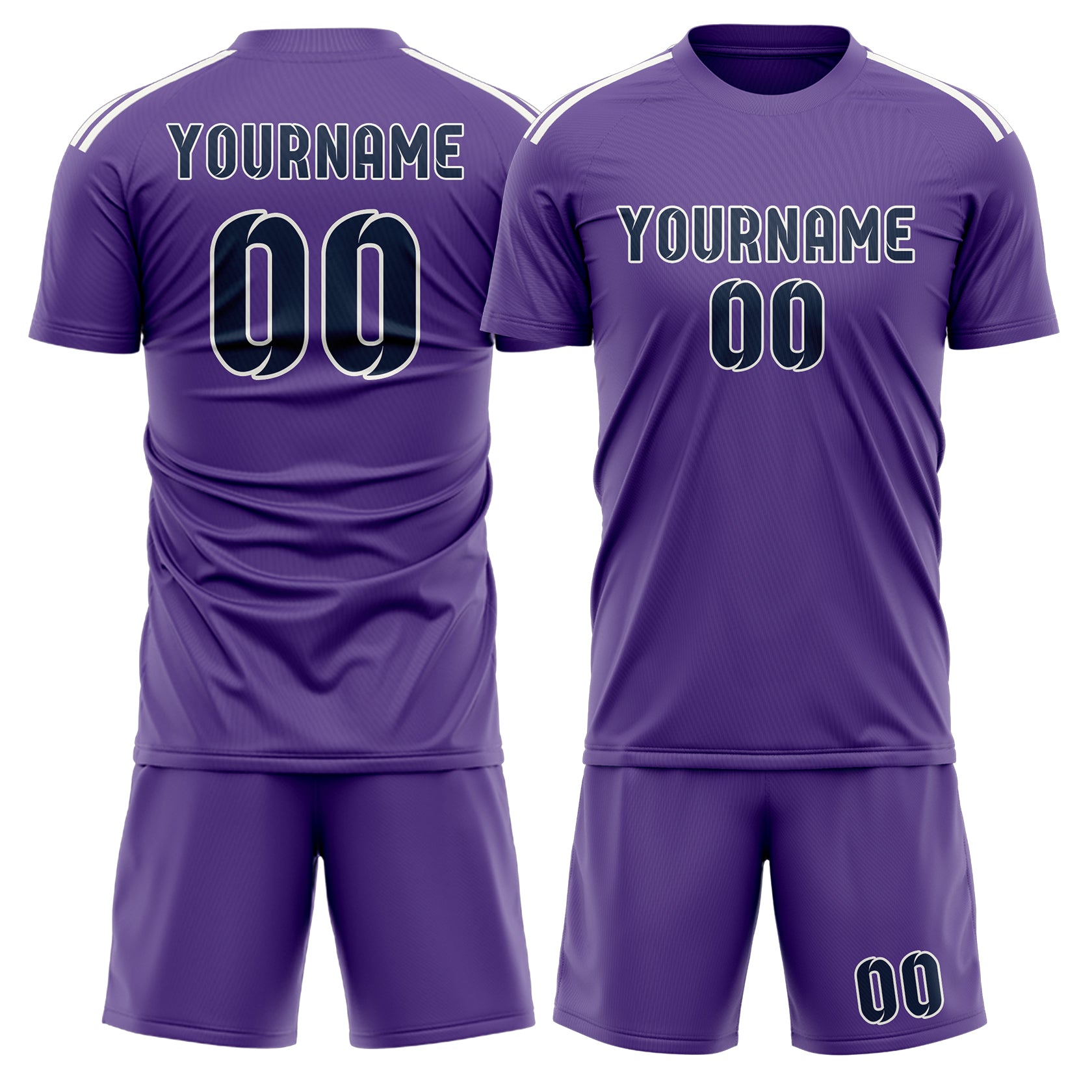 Custom Light Purple Blue Soccer Set