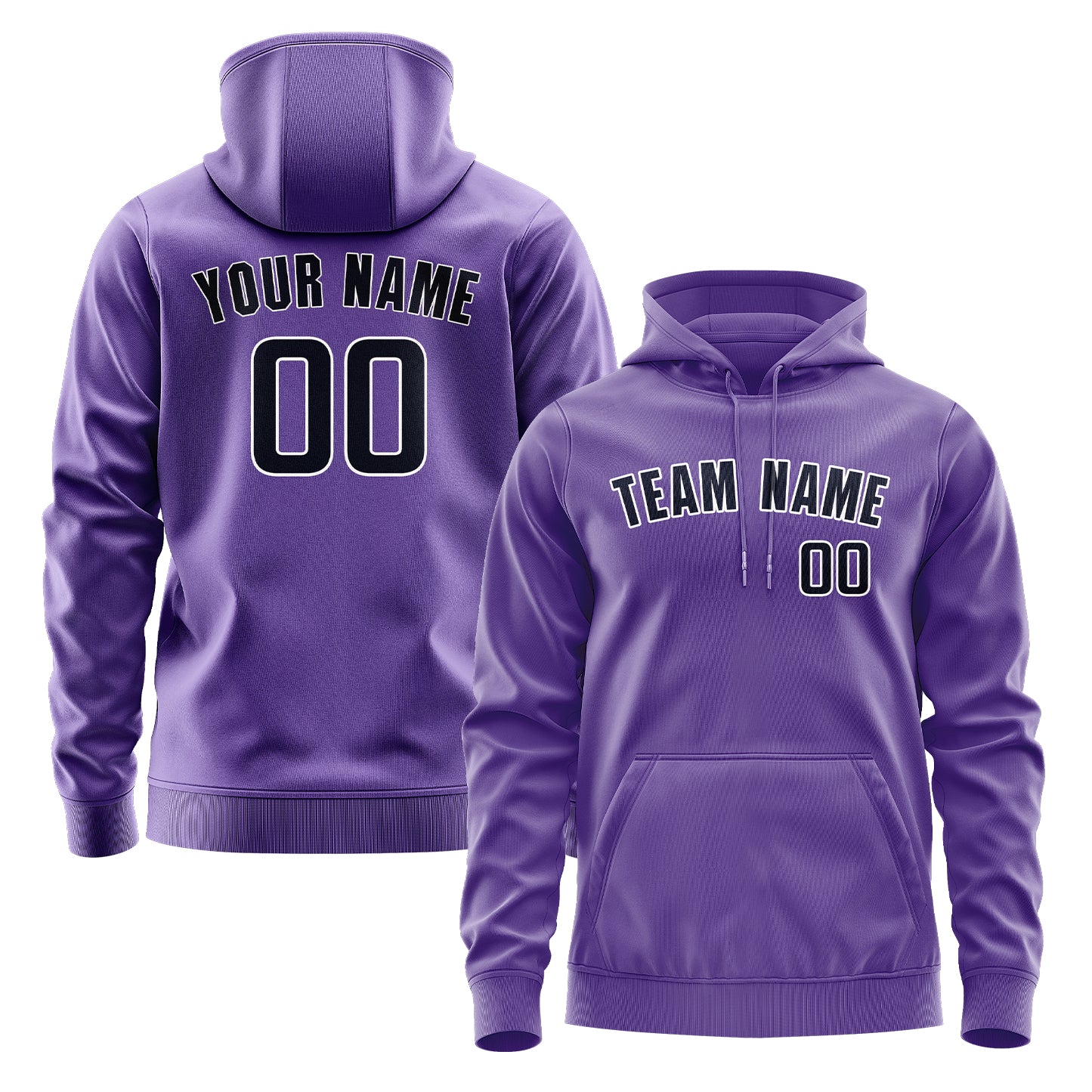 Custom Light Purple Navy Hoodie
