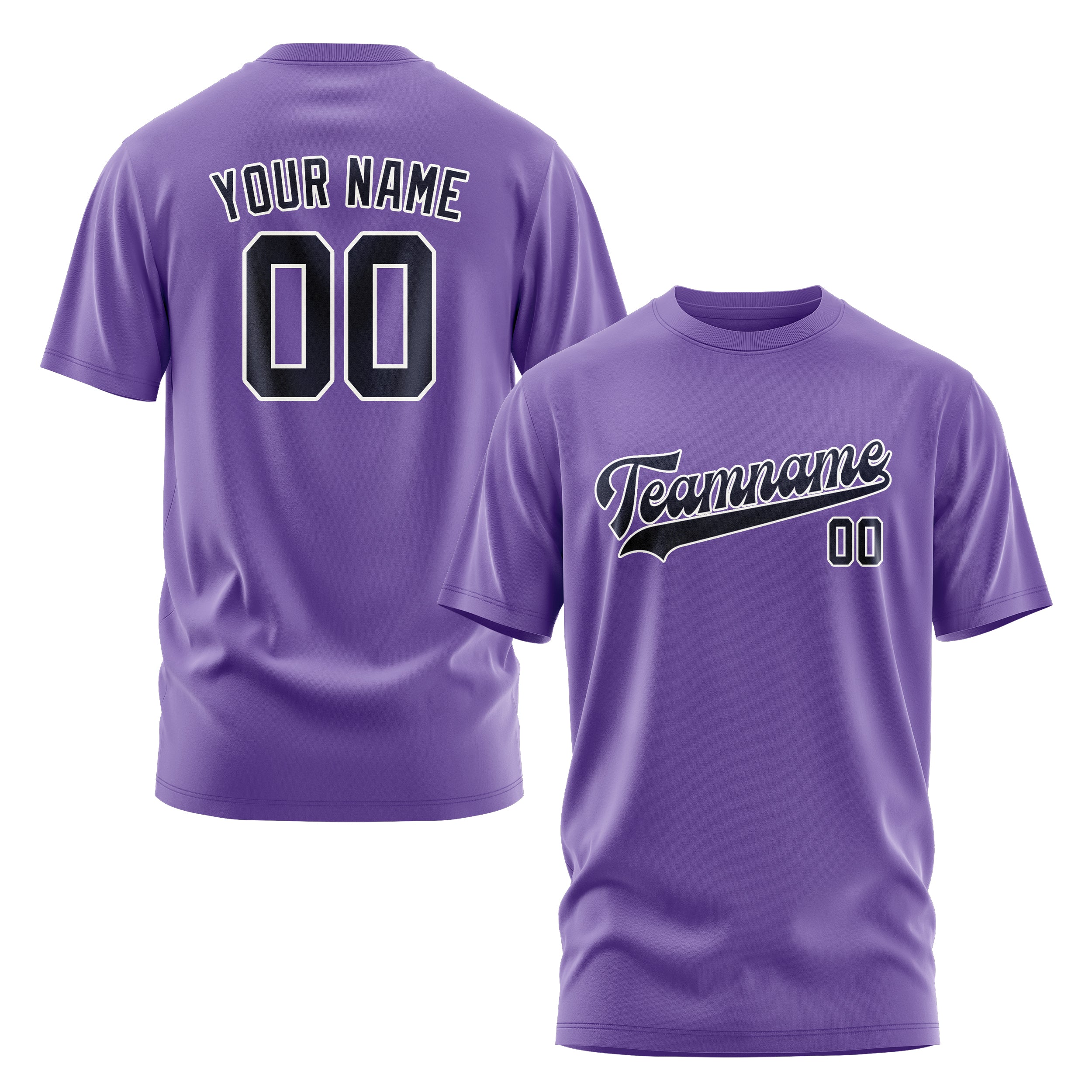Custom Light Purple Navy T-Shirt