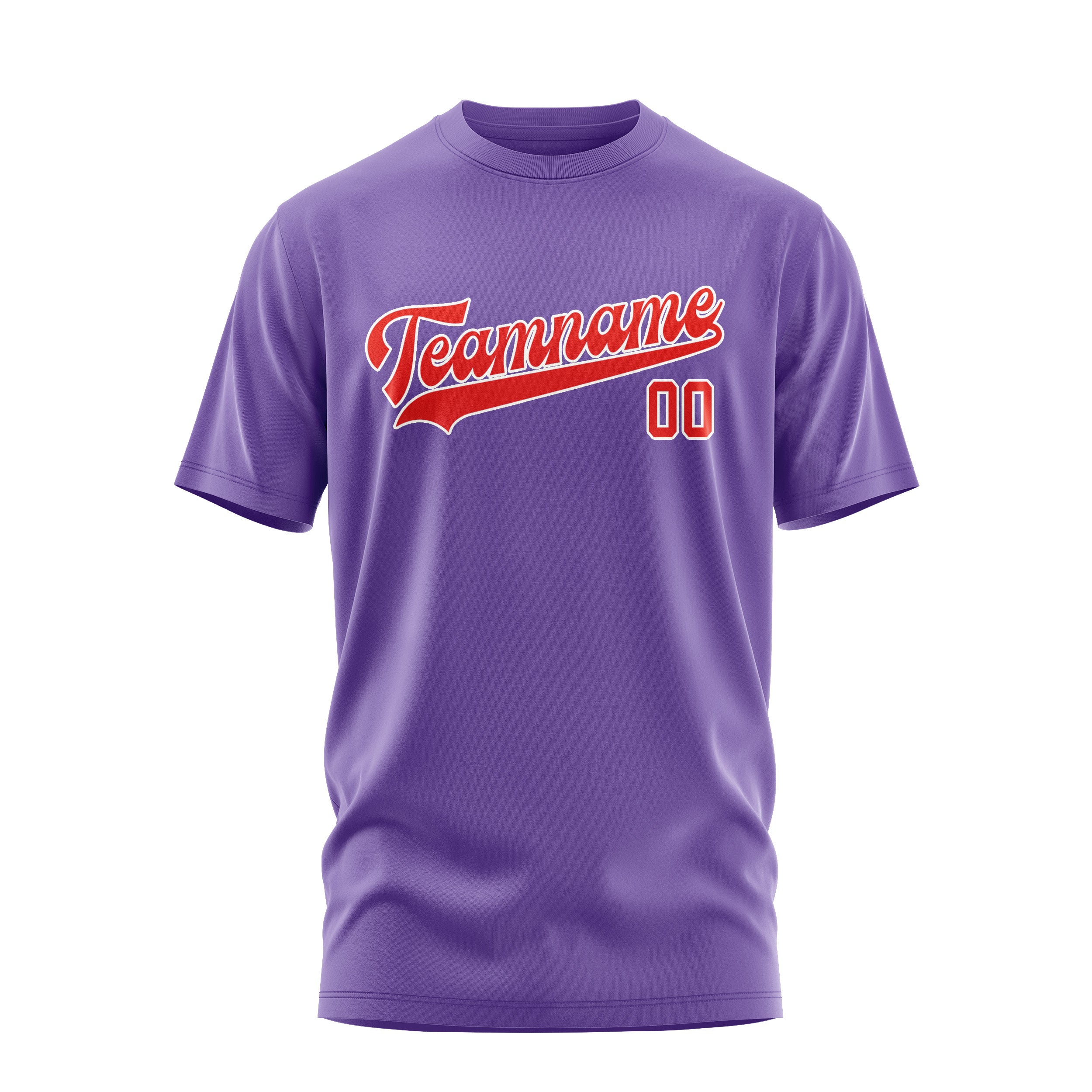 Custom Light Purple Orange Red T-Shirt