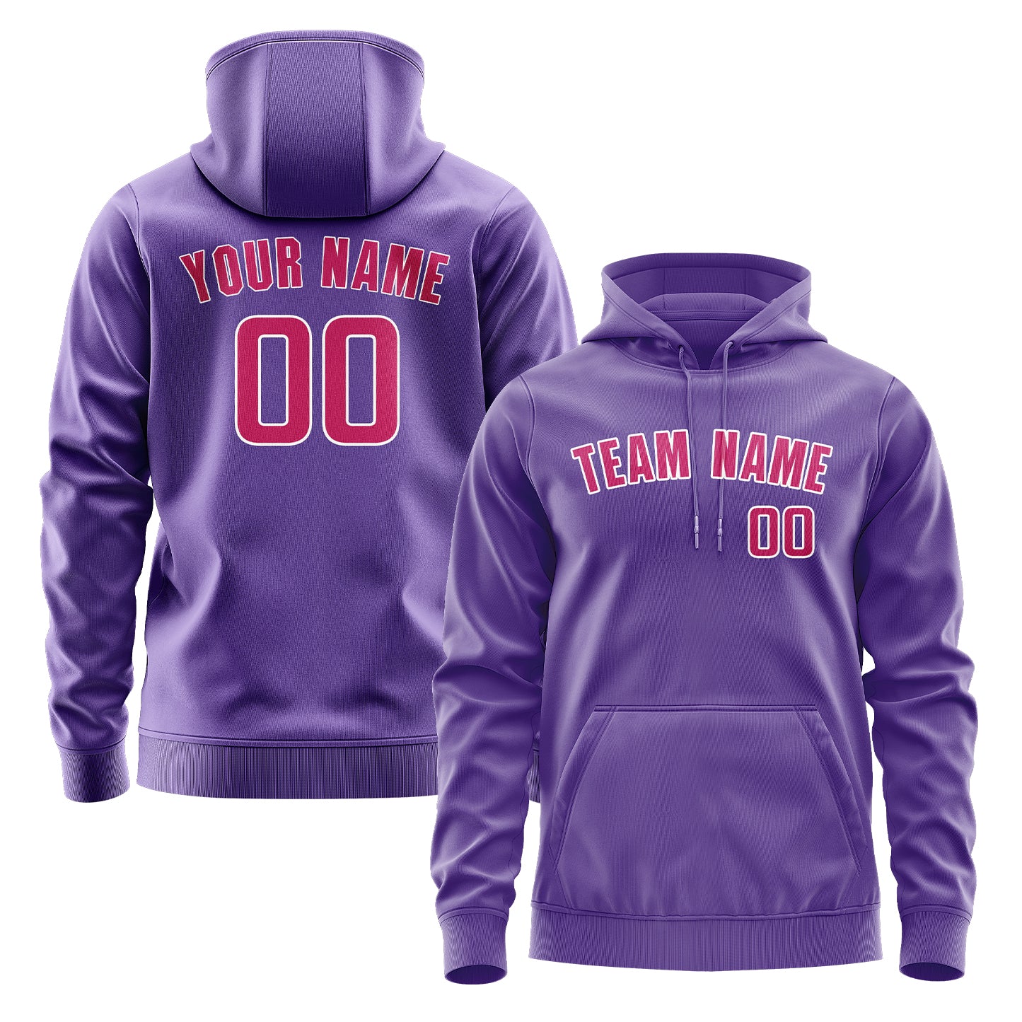 Custom Light Purple Pink Hoodie