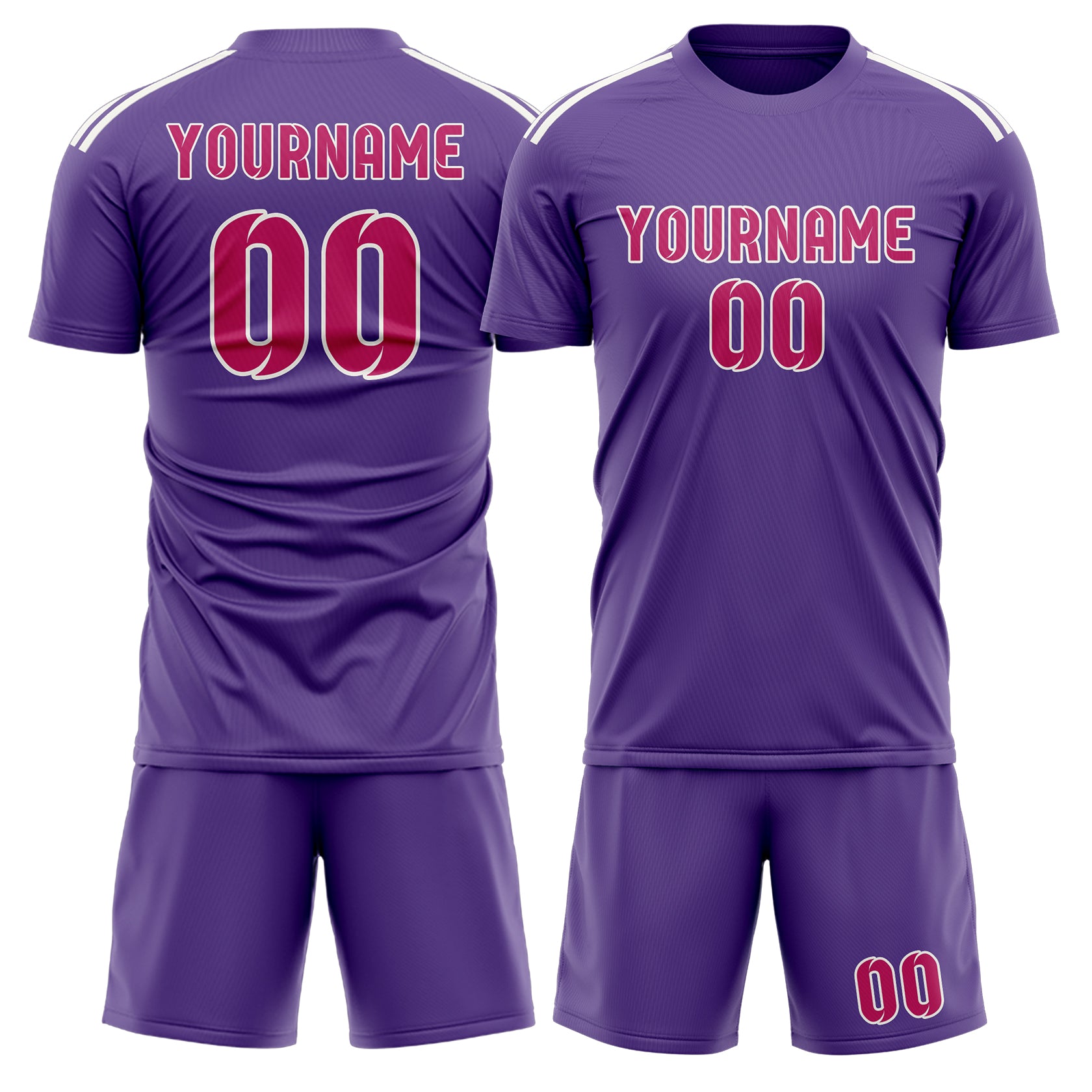 Custom Light Purple Pink Soccer Set
