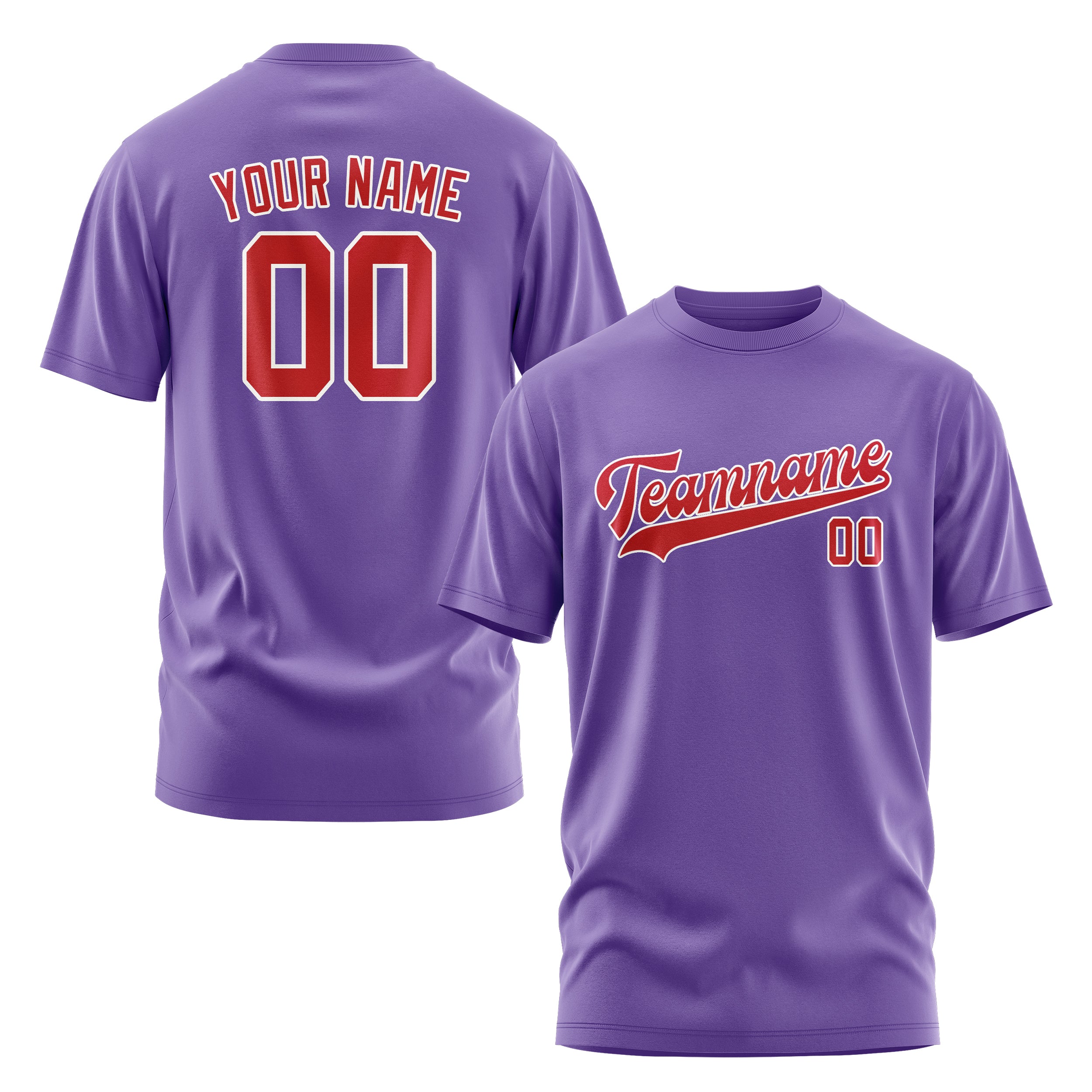 Custom Light Purple Red T-Shirt