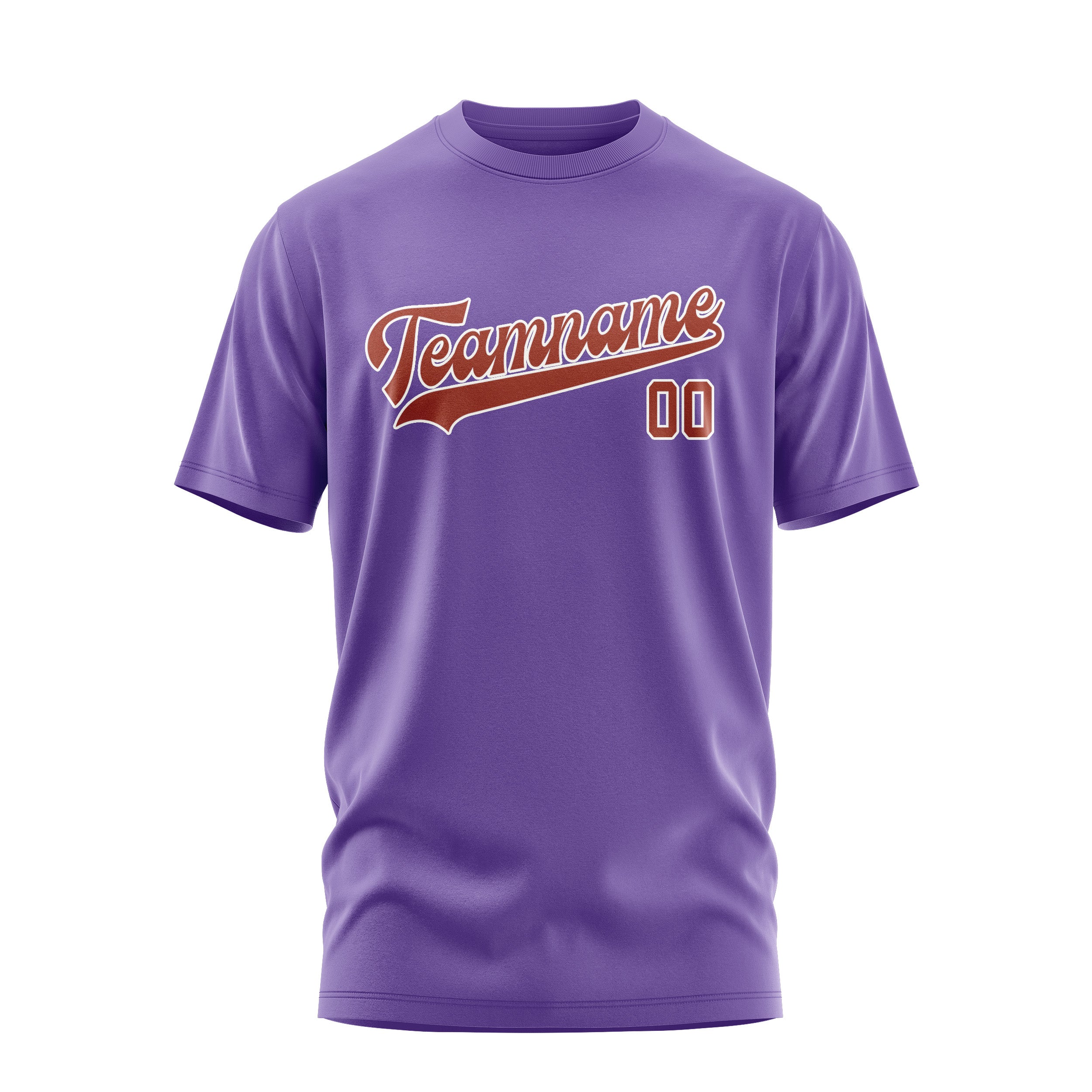 Custom Light Purple Coral Red T-Shirt