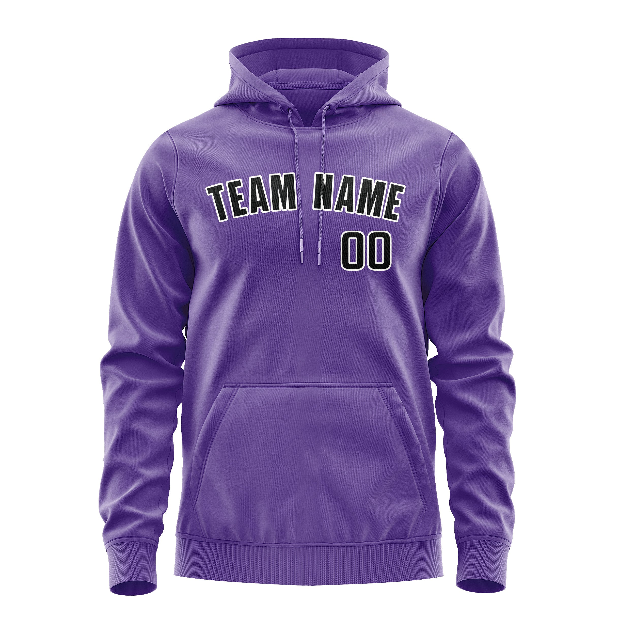 Custom Light Purple Black Hoodie