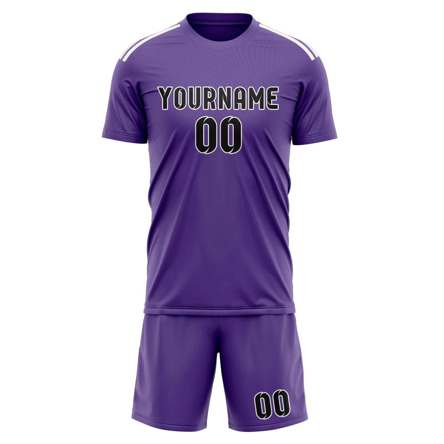 Custom Light Purple Black Soccer Set