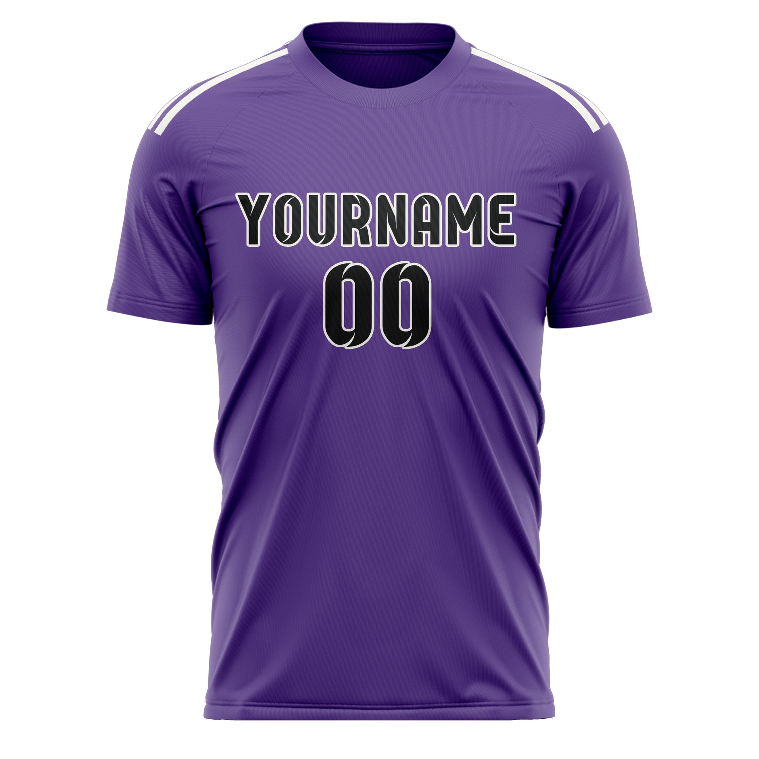 Custom Light Purple Black Soccer Jersey