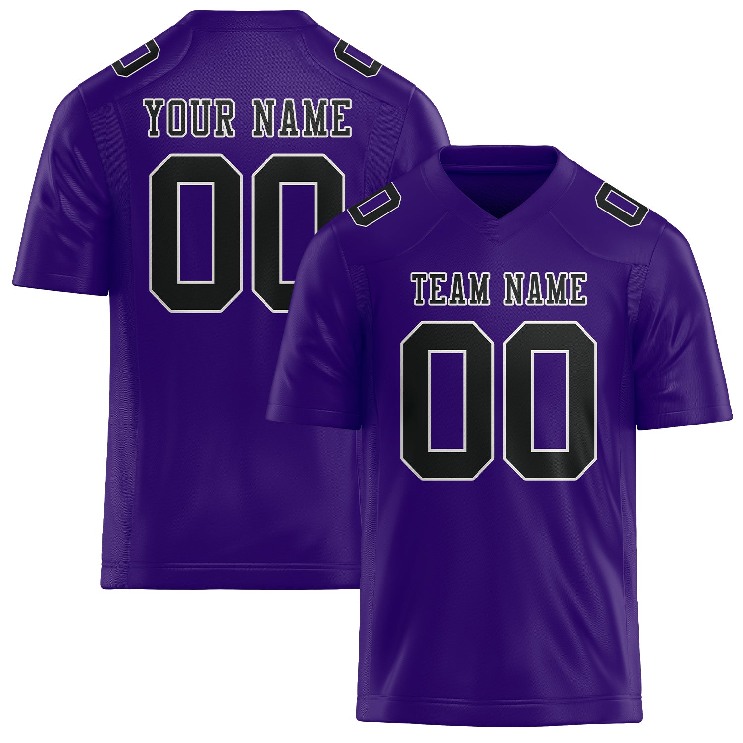 Custom Light Purple Black Football Jersey