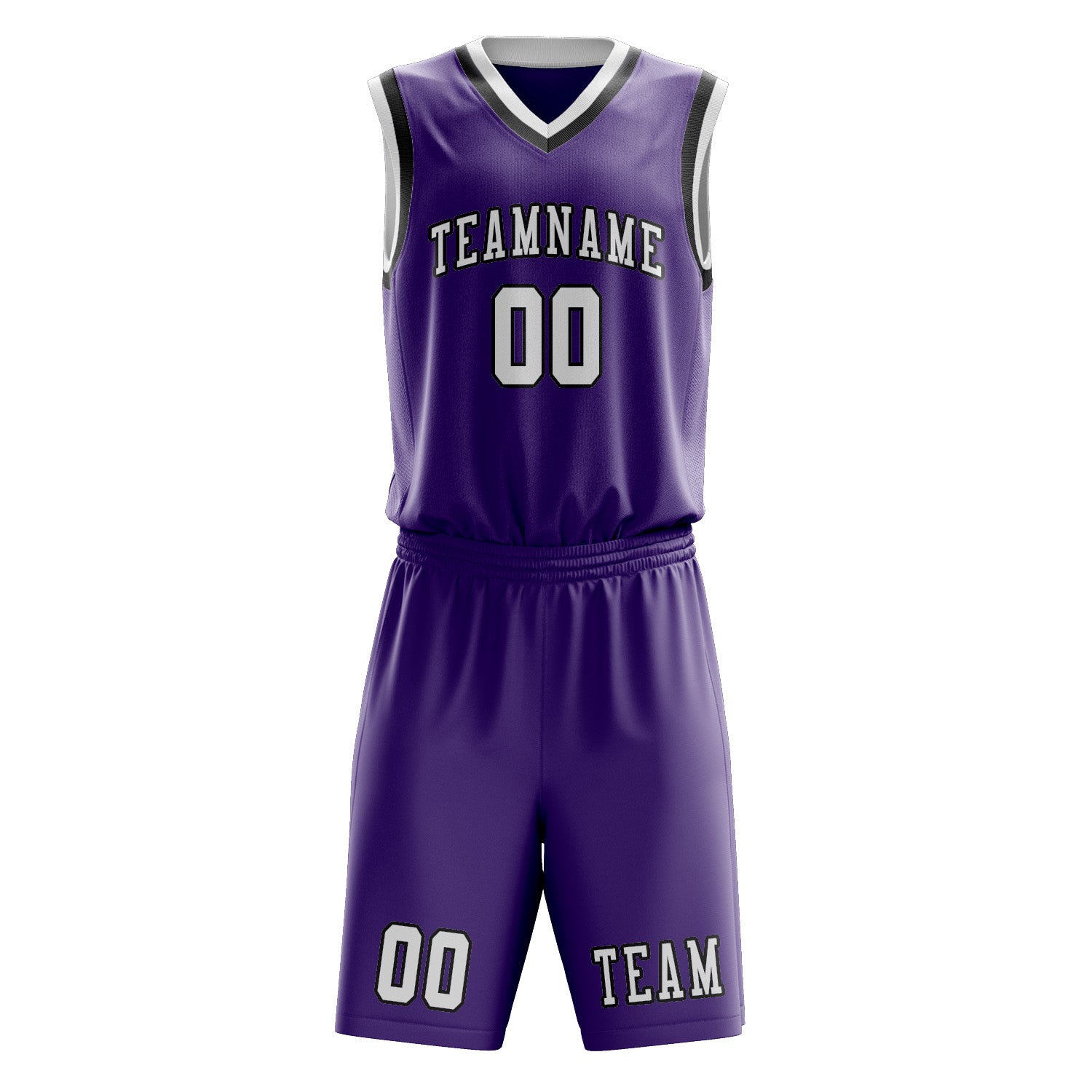 Custom Light Purple White Basketball Set