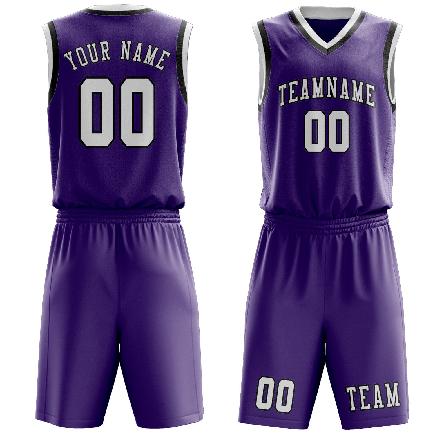 Custom Light Purple White Basketball Set