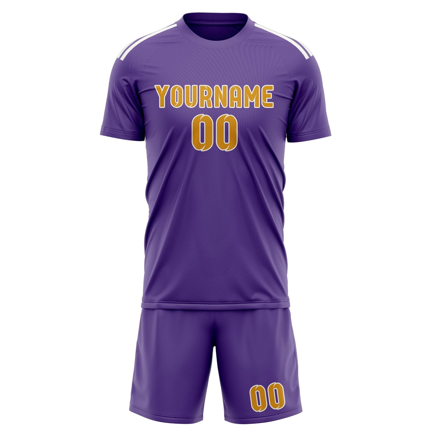 Custom Light Purple Yellow Soccer Set