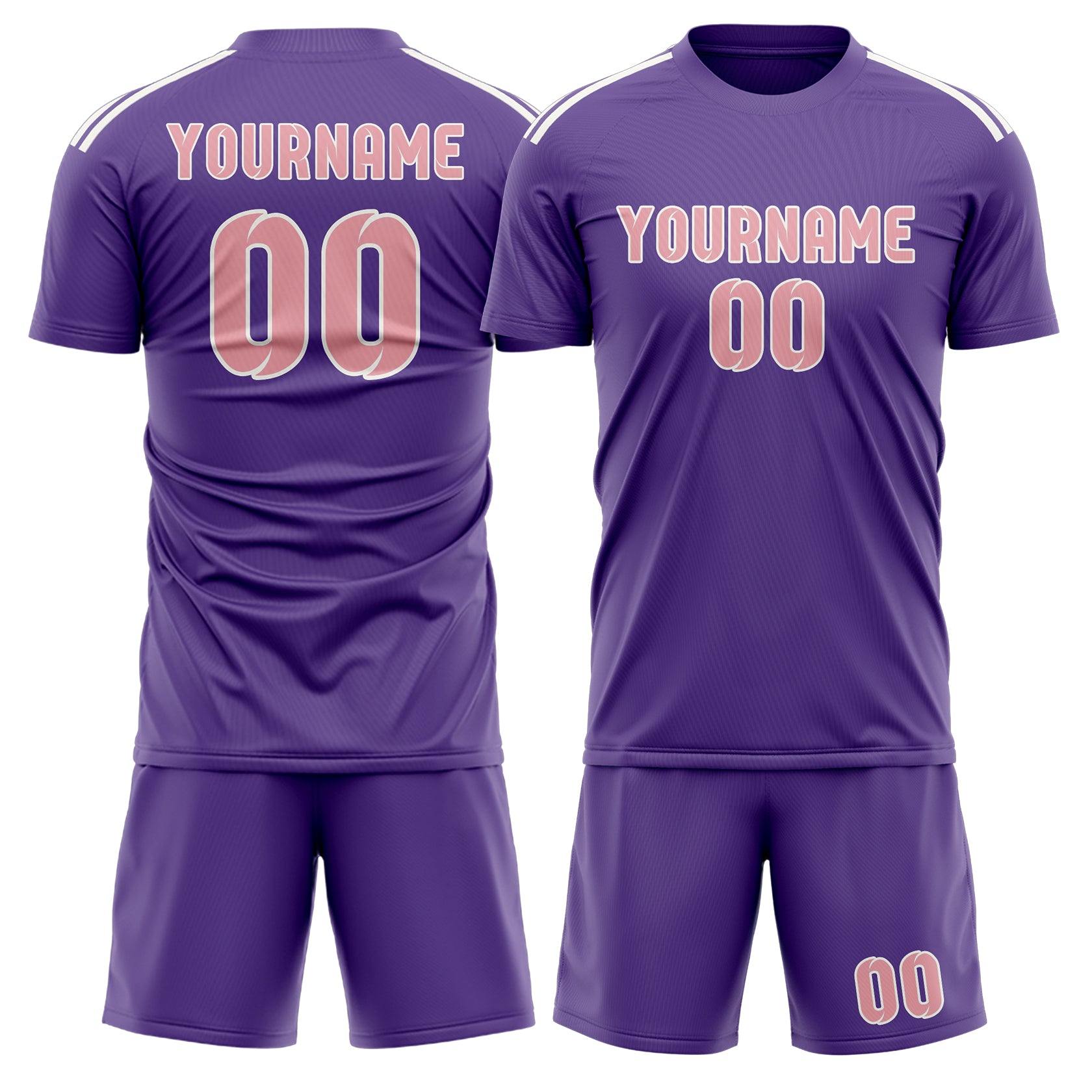 Custom Light Purple Light Pink Soccer Set