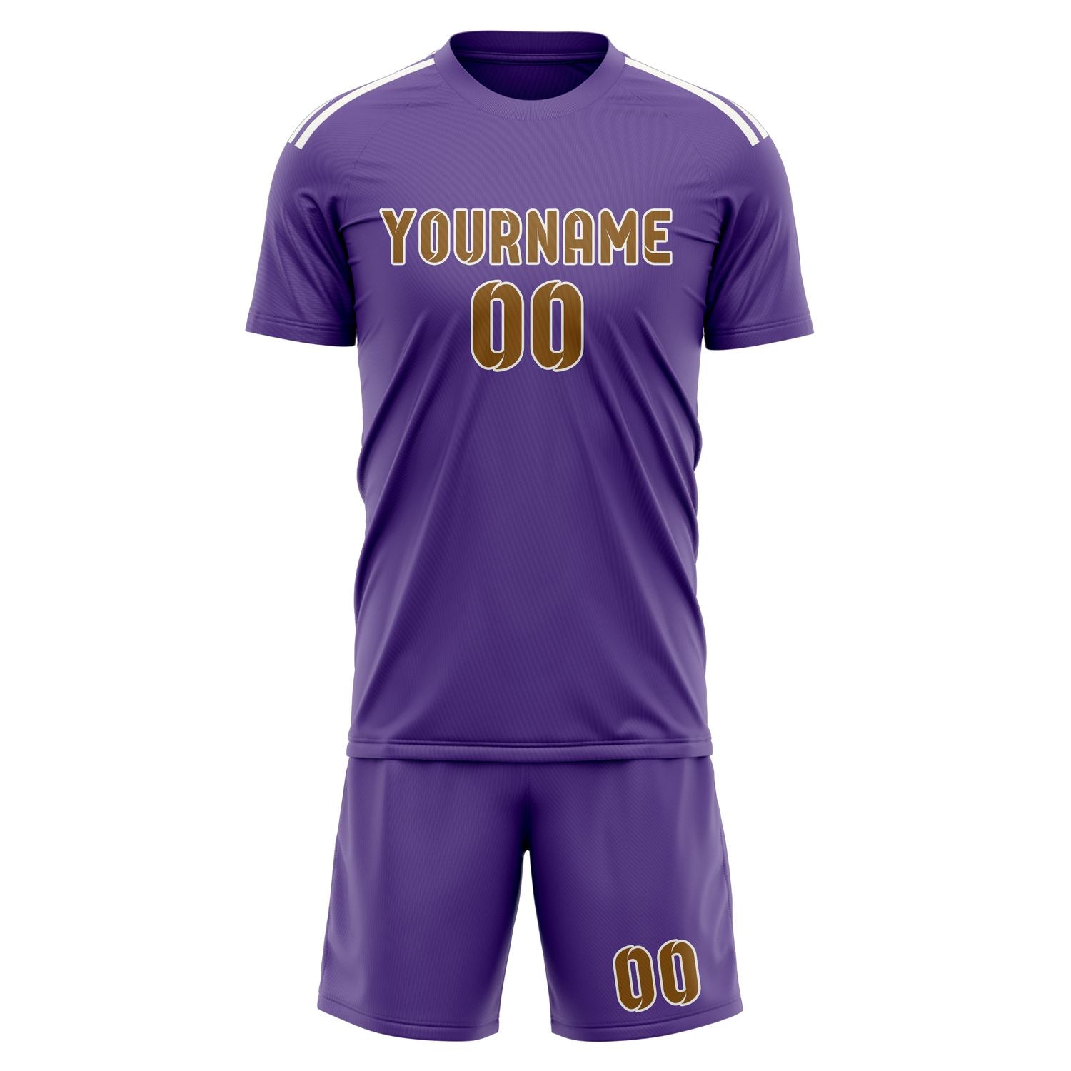 Custom Light Purple Khaki Soccer Set