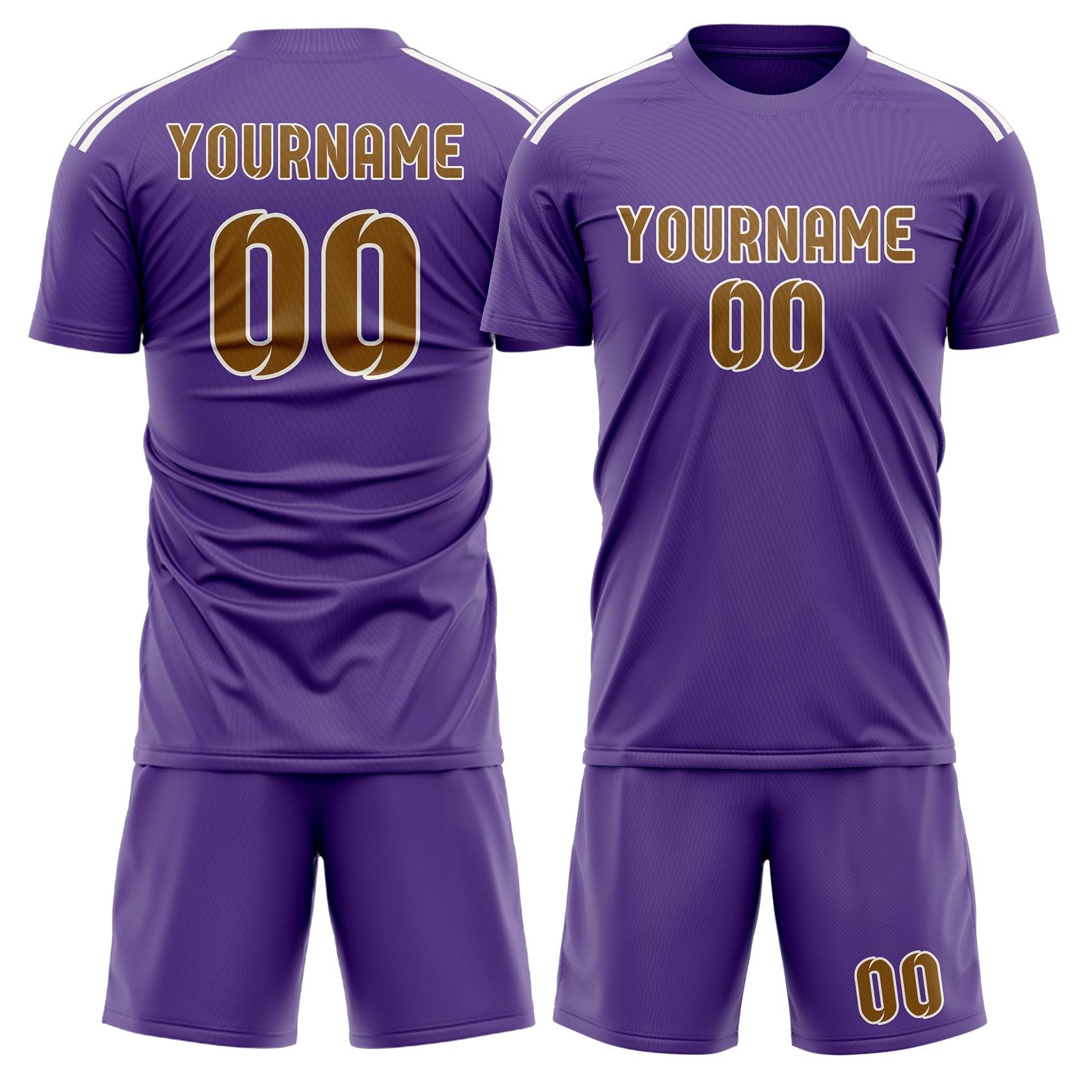 Custom Light Purple Khaki Soccer Set