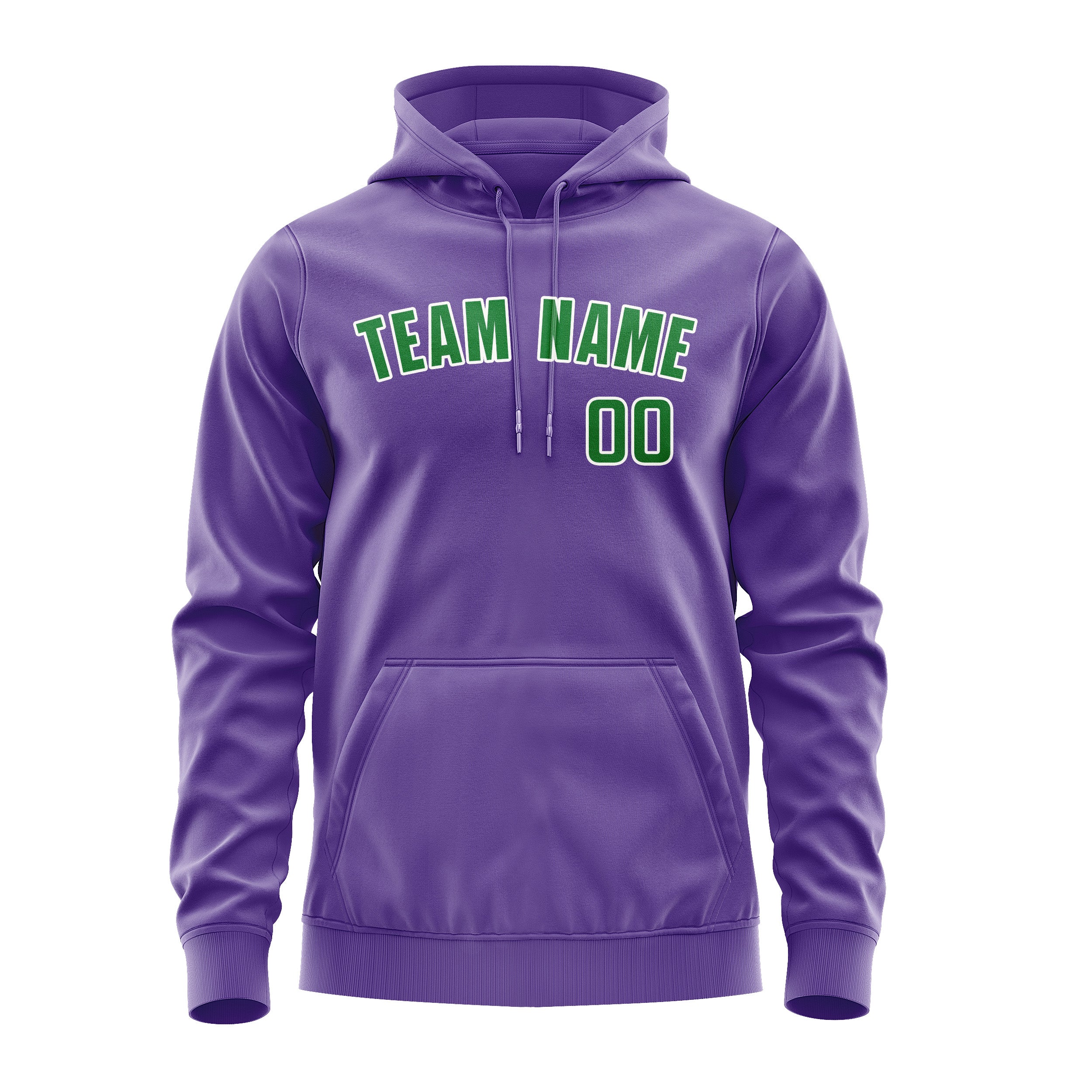 Custom Light Purple Emerald Green Hoodie