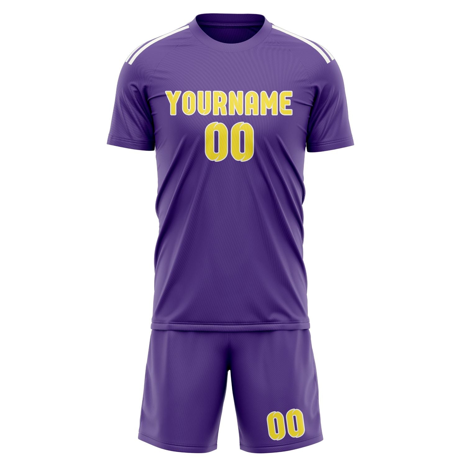Custom Light Purple Light Yellow Soccer Set