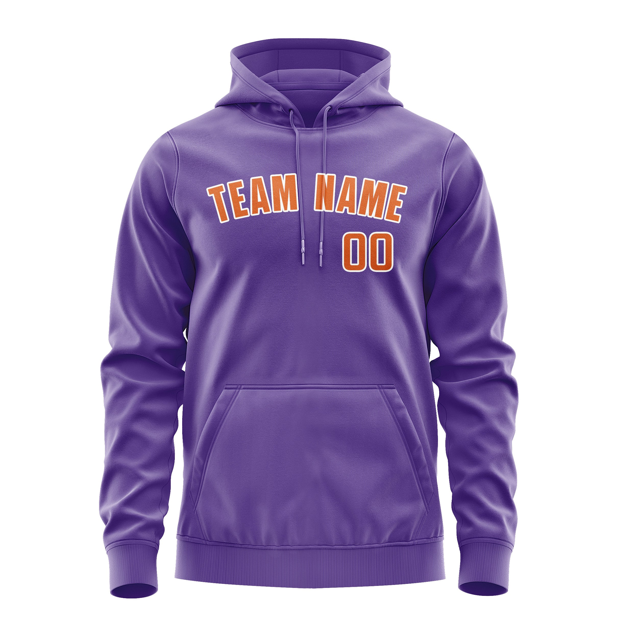 Custom Light Purple Orange Hoodie