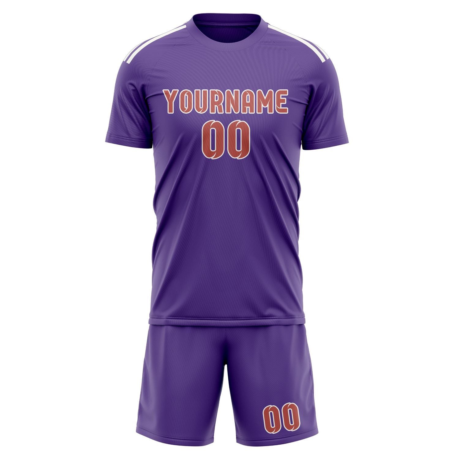 Custom Light Purple Copper Rose Soccer Set