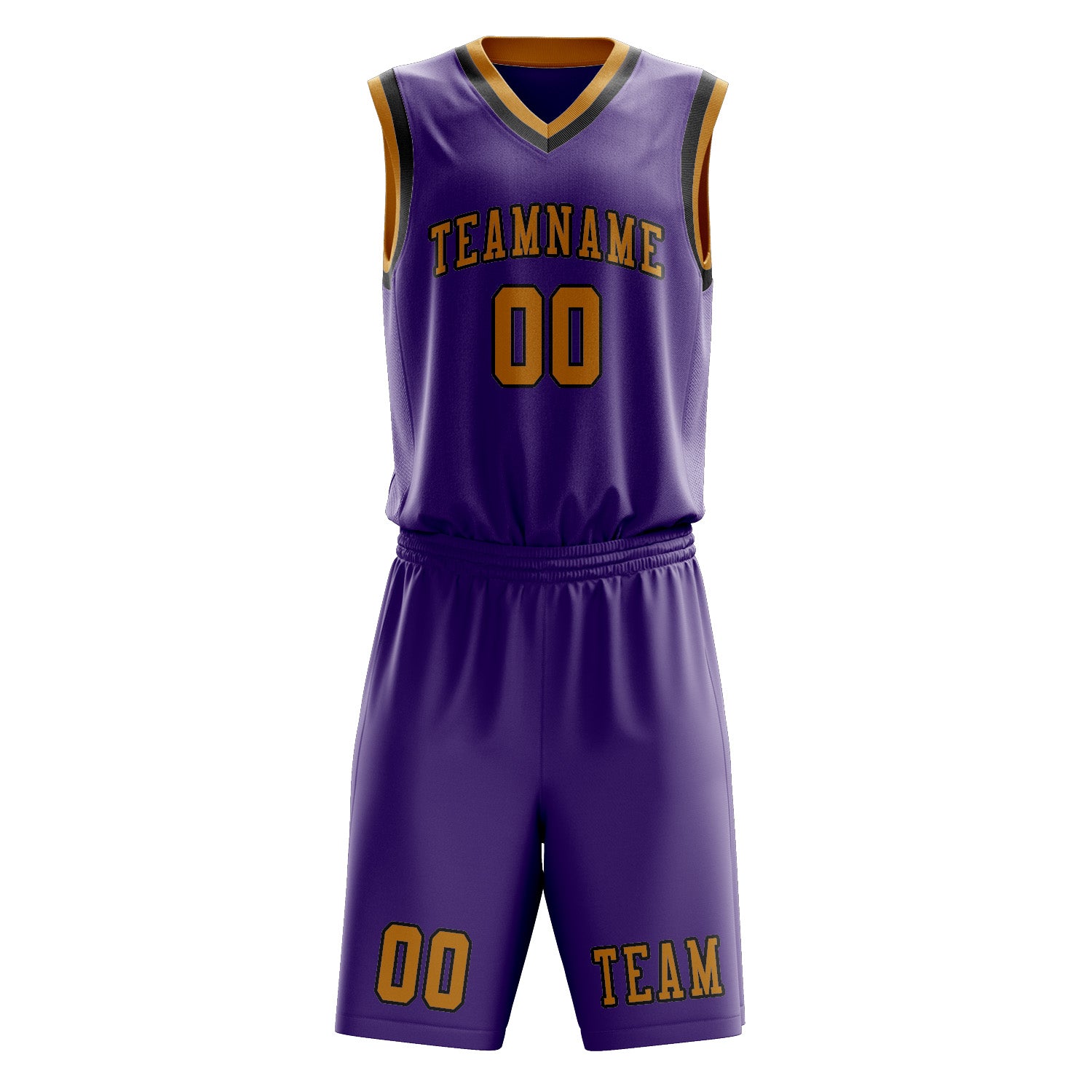 Custom Light Purple Yellow Basketball Set