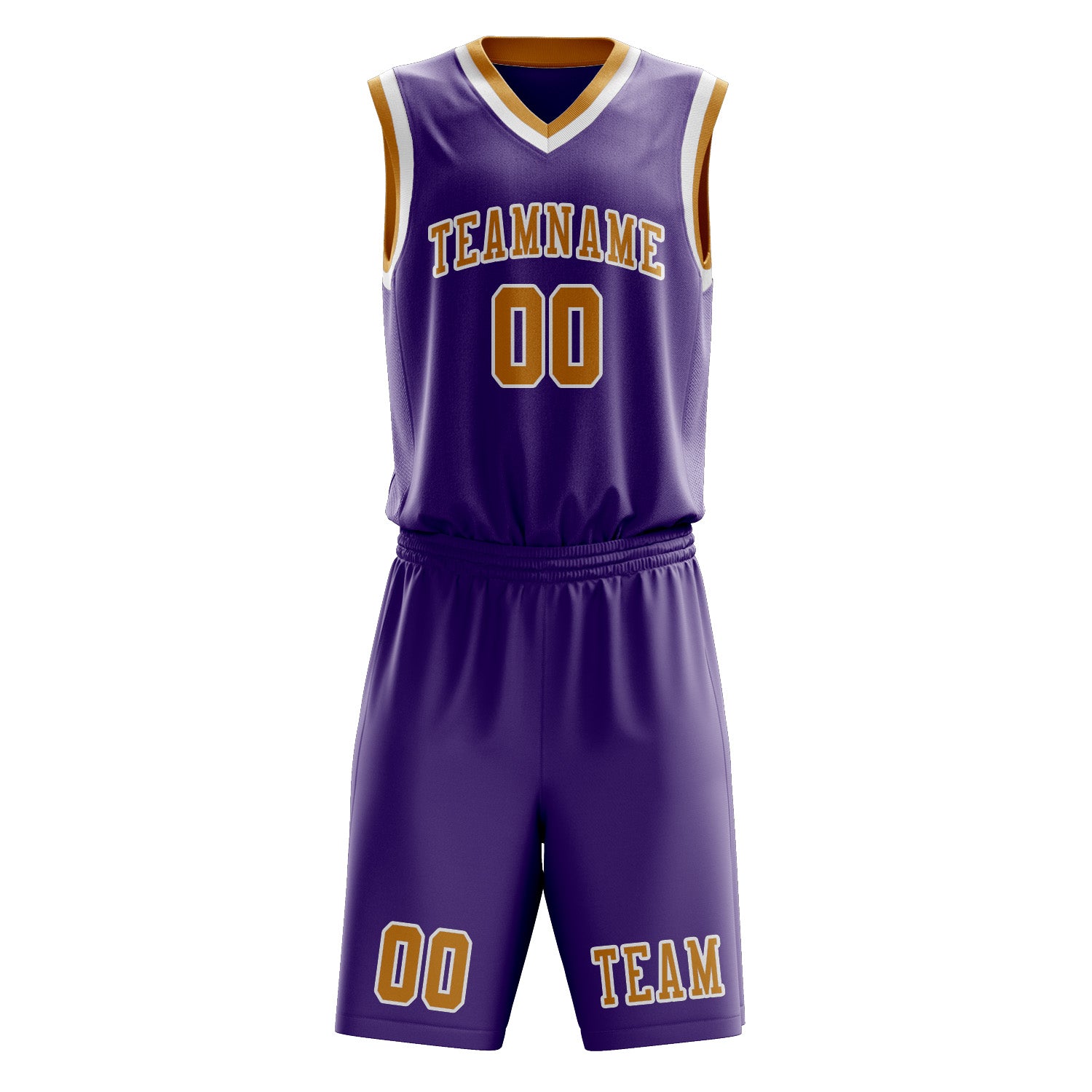 Custom Light Purple Yellow Basketball Set