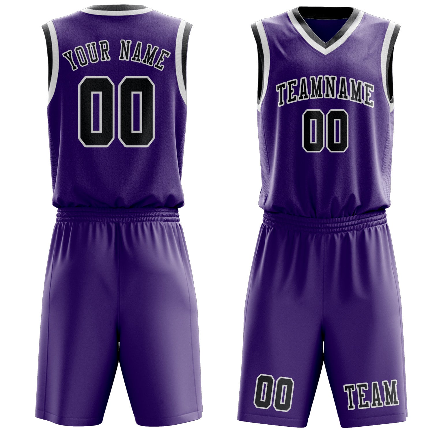 Custom Light Purple Dark Grey Basketball Set