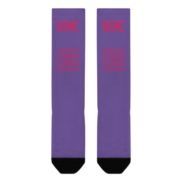 Custom Light Purple Pink Knee-High Sock