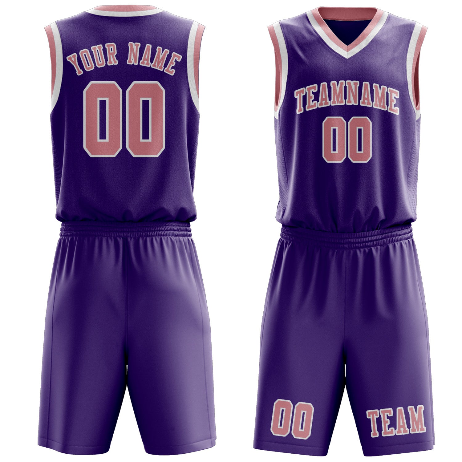 Custom Light Purple Light Pink Basketball Set