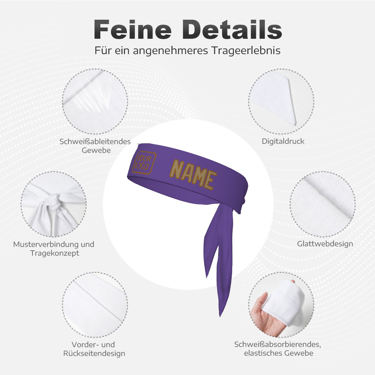 Custom Light Purple Light Khaki Headband