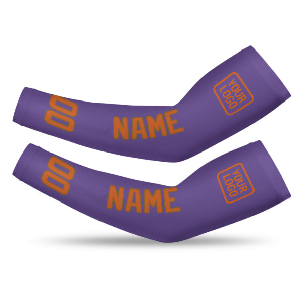 Custom Light Purple Orange Arm Sleeve