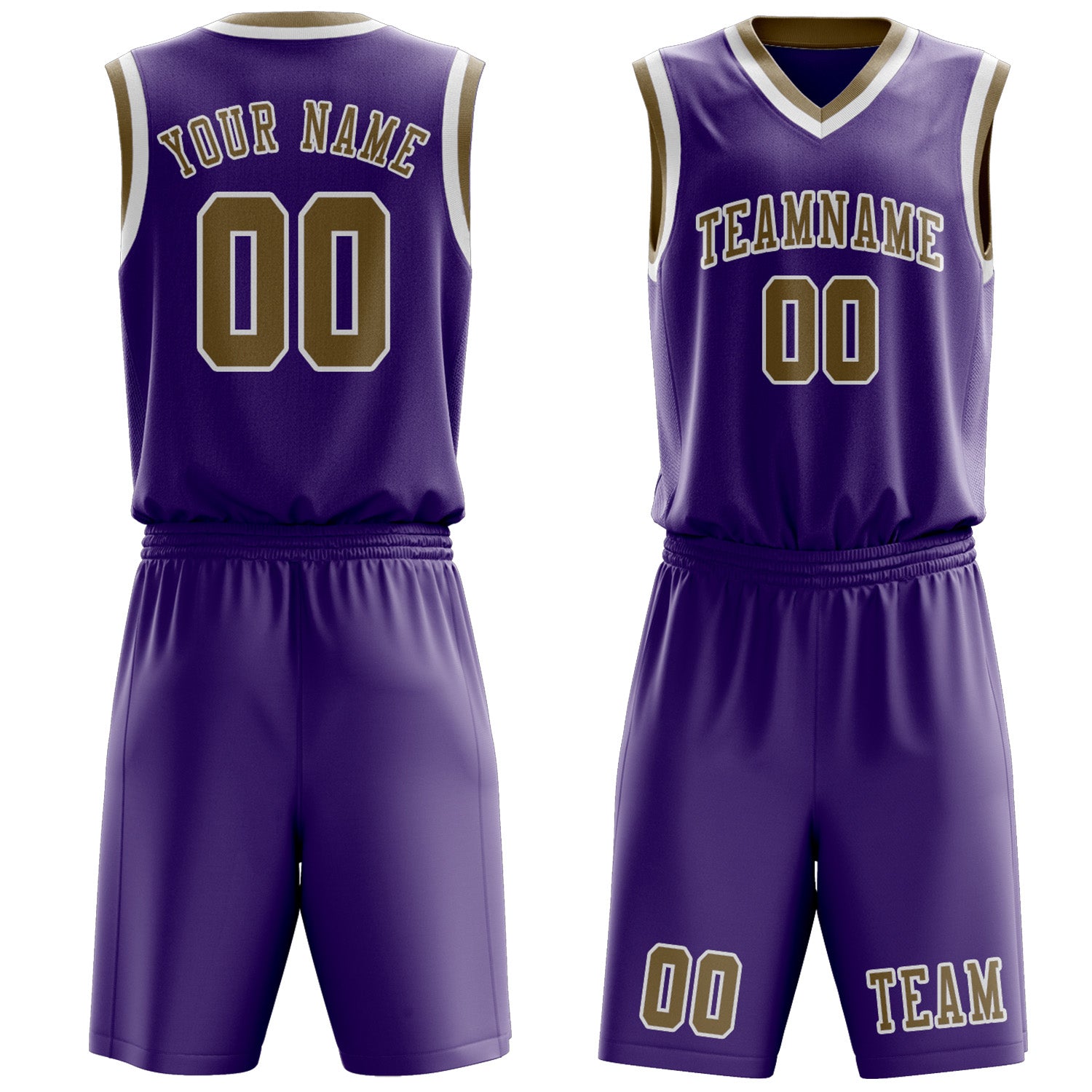 Custom Light Purple Light Khaki Basketball Set