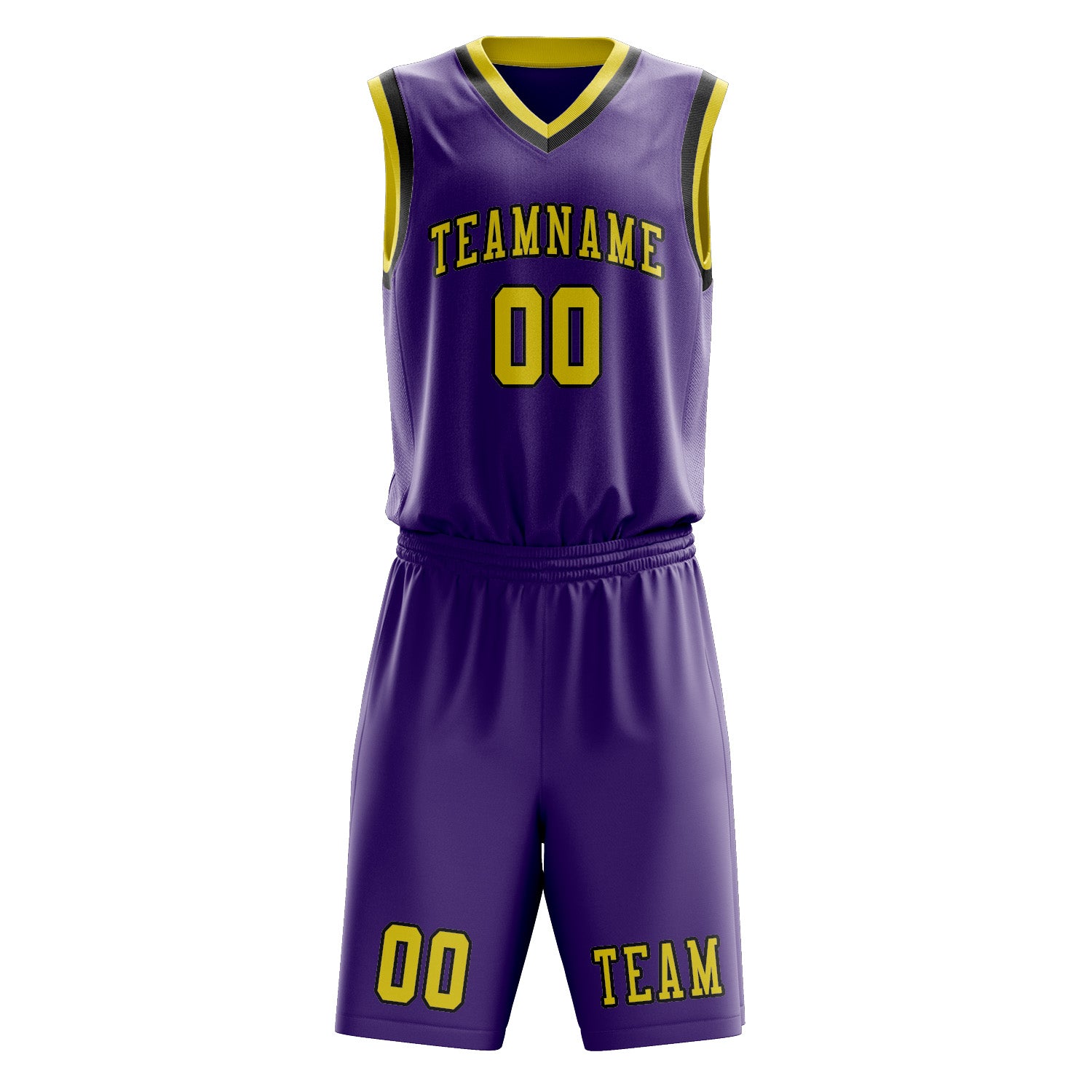 Custom Light Purple Light Yellow Basketball Set