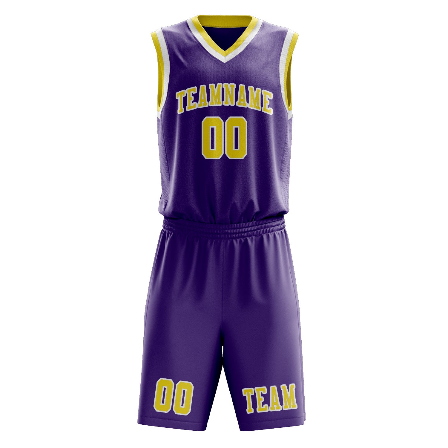 Custom Light Purple Light Yellow Basketball Set