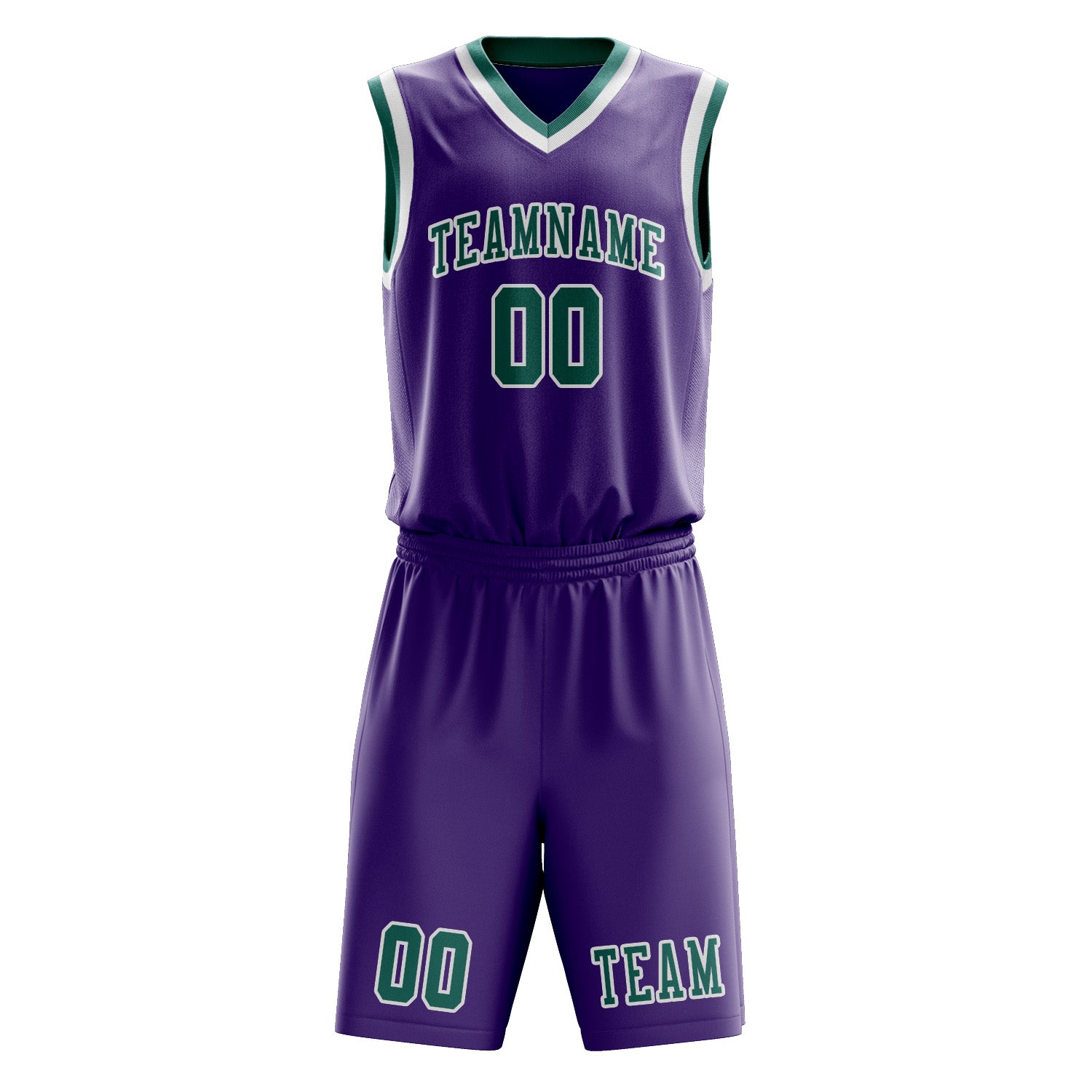Custom Light Purple Blue Green Basketball Set